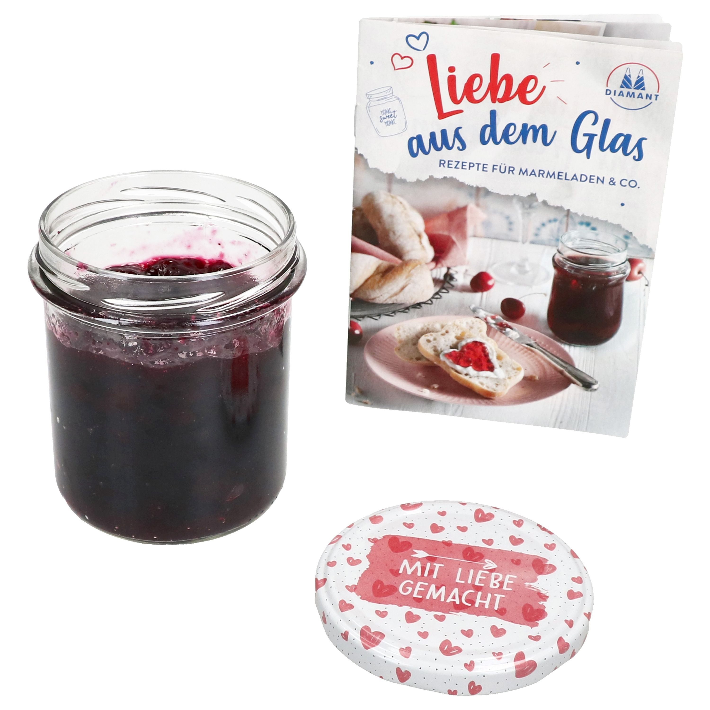 MamboCat Einmachglas 25er Set Sturzglas 350ml Einmachglas Mit Liebe gemacht Deckel, Glas – Bild 3 von 5
