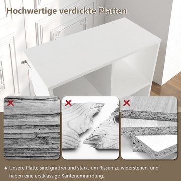 COSTWAY Bücherregal, mit 6 Fächern & 2 Kippsicherungen, holz, 61x30x90cm Weiß