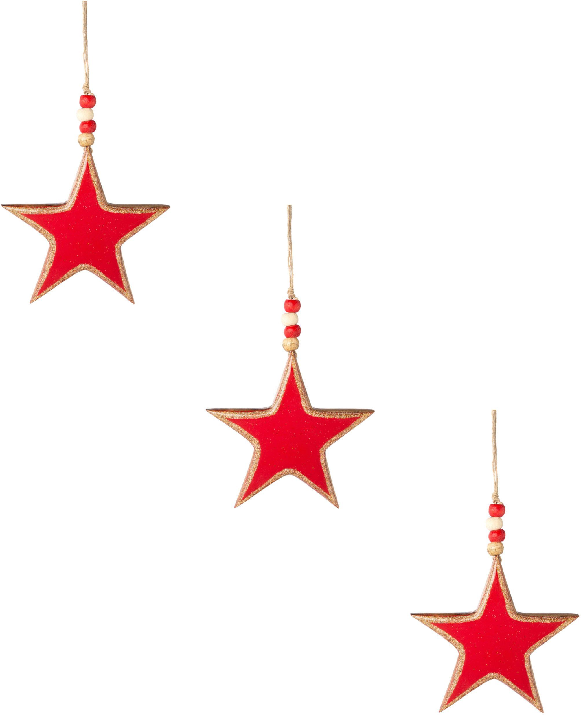 Creativ deco Dekostern, 3 St., mit Metallic-Kante