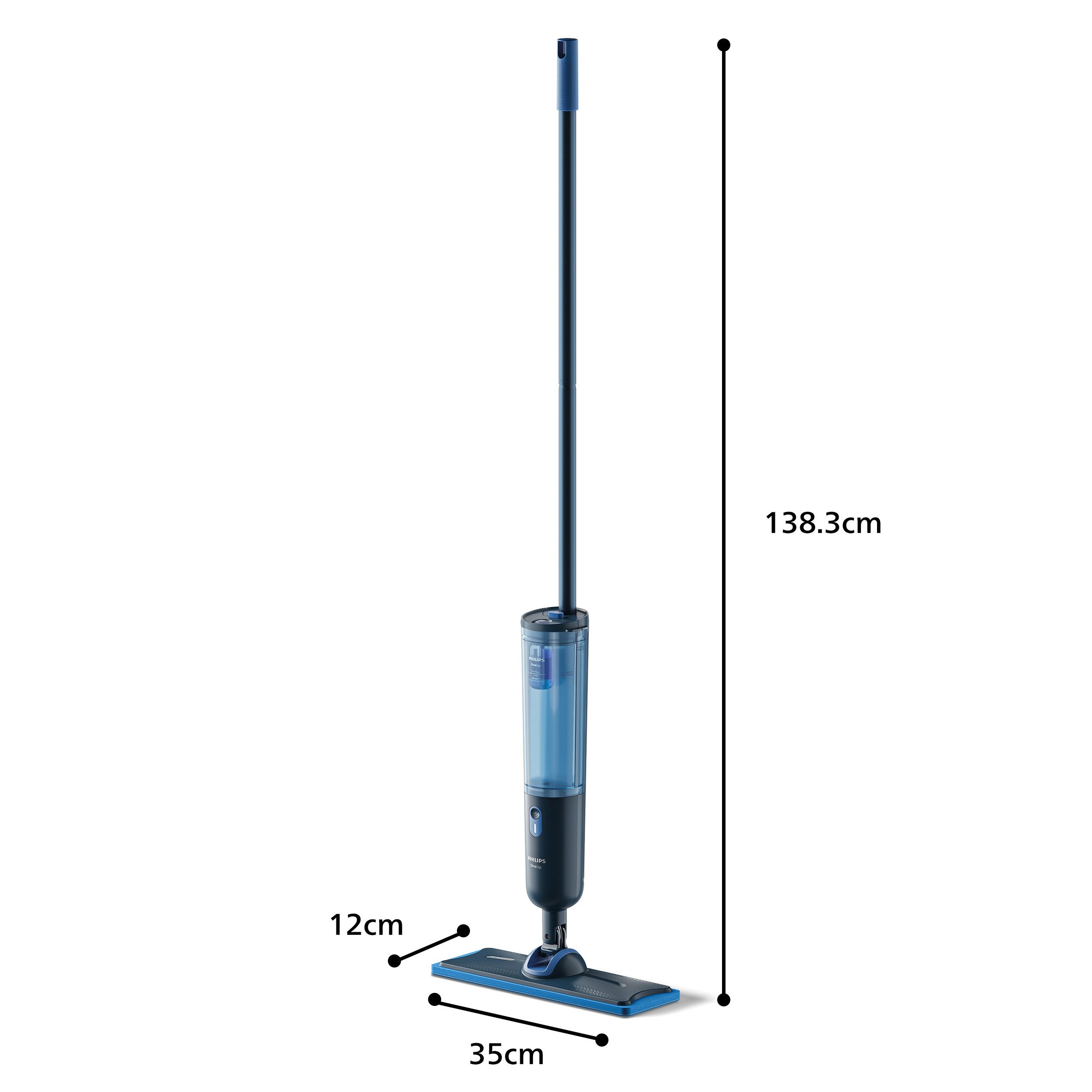 Philips Akku-Wischmopp OneUp elektrischer Wischer 3000 Series XV3101/11, 4,32 W, 50 min Akku-Laufzeit, inkl. 2 Pads und 40 ml Reiniger