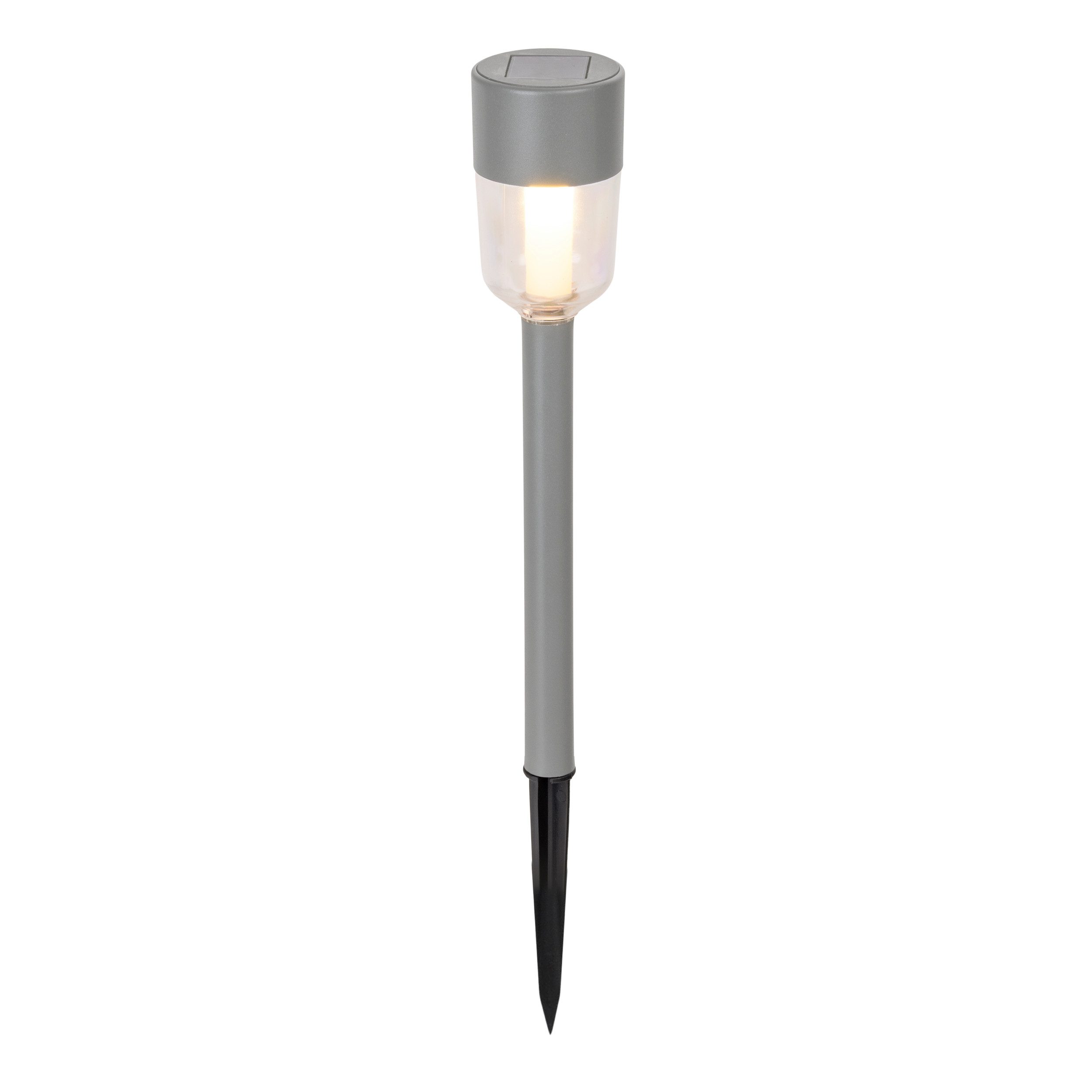 näve LED Solarleuchte Doha, LED fest integriert, Warmweiß, 8er-Set Dekoerdspieß, je H: 35,5cm, grau, LED warmweiß, Leuchtdauer 8h