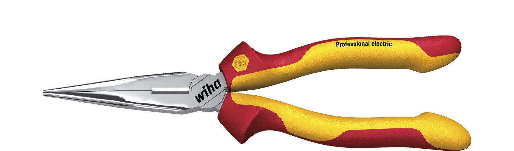 Wiha Flachrundzange Professional electric (26720), 160 mm, mit Schneide, gerade Form, Zange für Elektriker, VDE geprüft