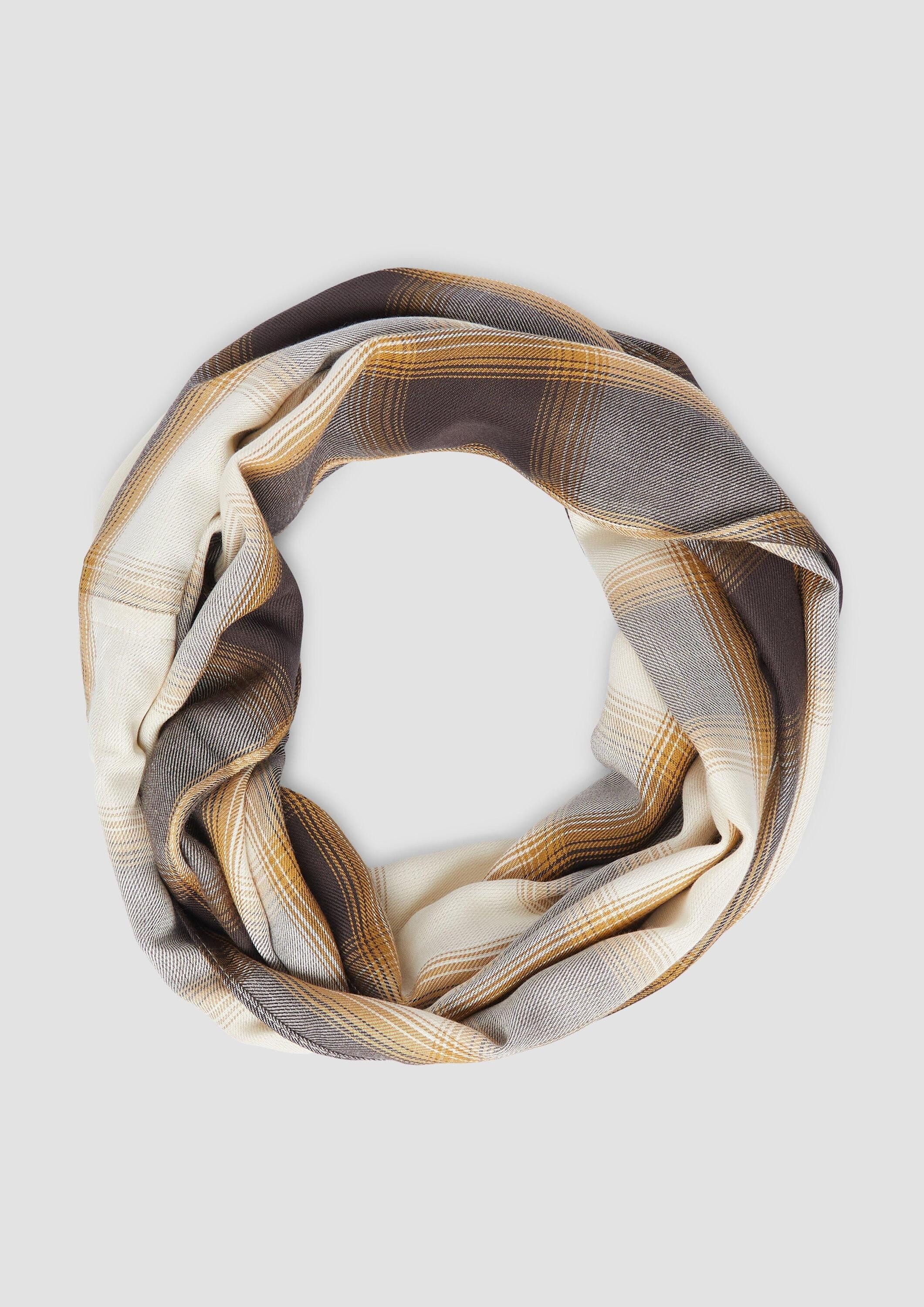 s.Oliver Loop Snood, Karierter Loop-Schal aus Modalmix günstig online kaufen