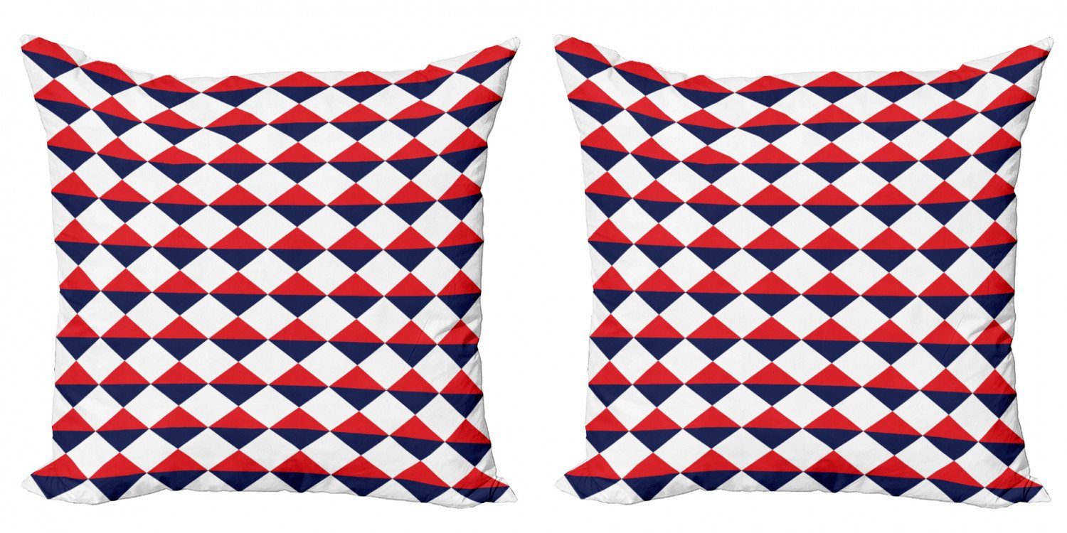 Kissenbezüge Modern Accent Doppelseitiger Digitaldruck, Abakuhaus (2 Stück), Americana Rote Halb Triangles