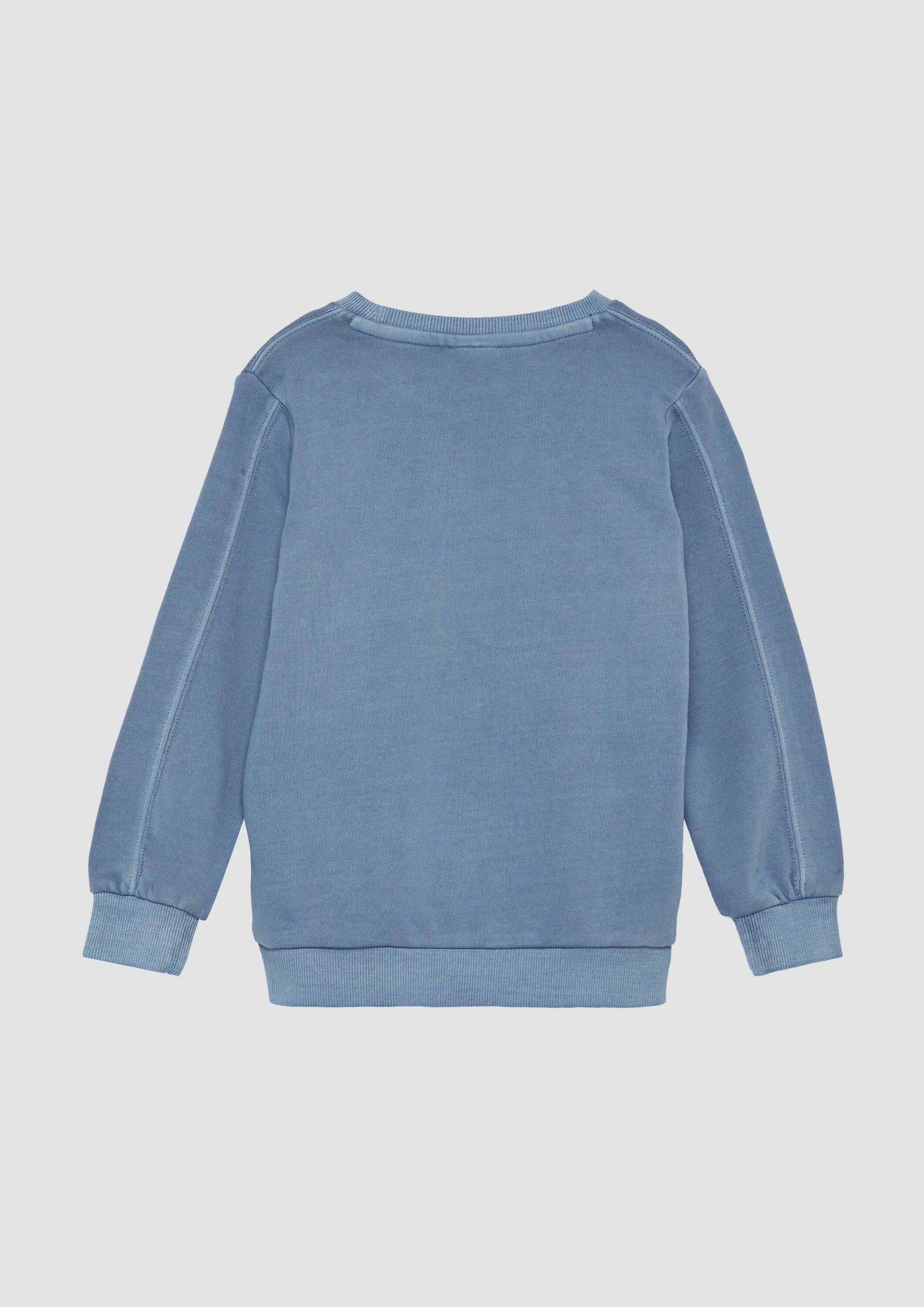 s.Oliver Sweatshirt Sweatshirt Sweatshirt mit Garment Dye und Frontprint