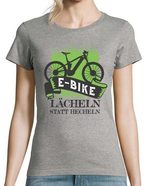 Youth Designz T-Shirt E-Bike Lächeln Statt Hecheln Damen Shirt mit lustigem Frontprint
