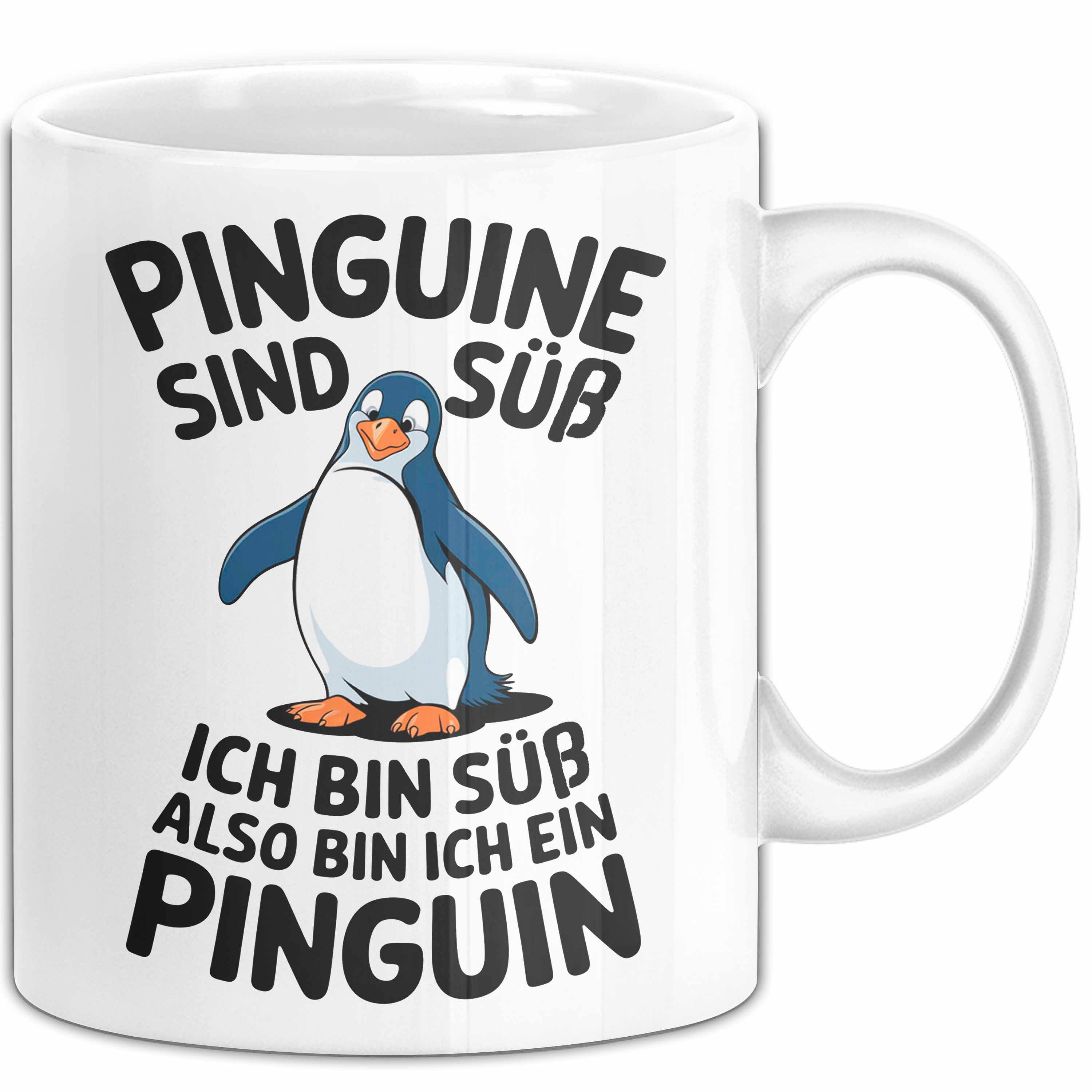 Trendation Tasse Sarkastischer Pinguin Tasse Geschenk Lustige Geschenkidee Spruch Pin