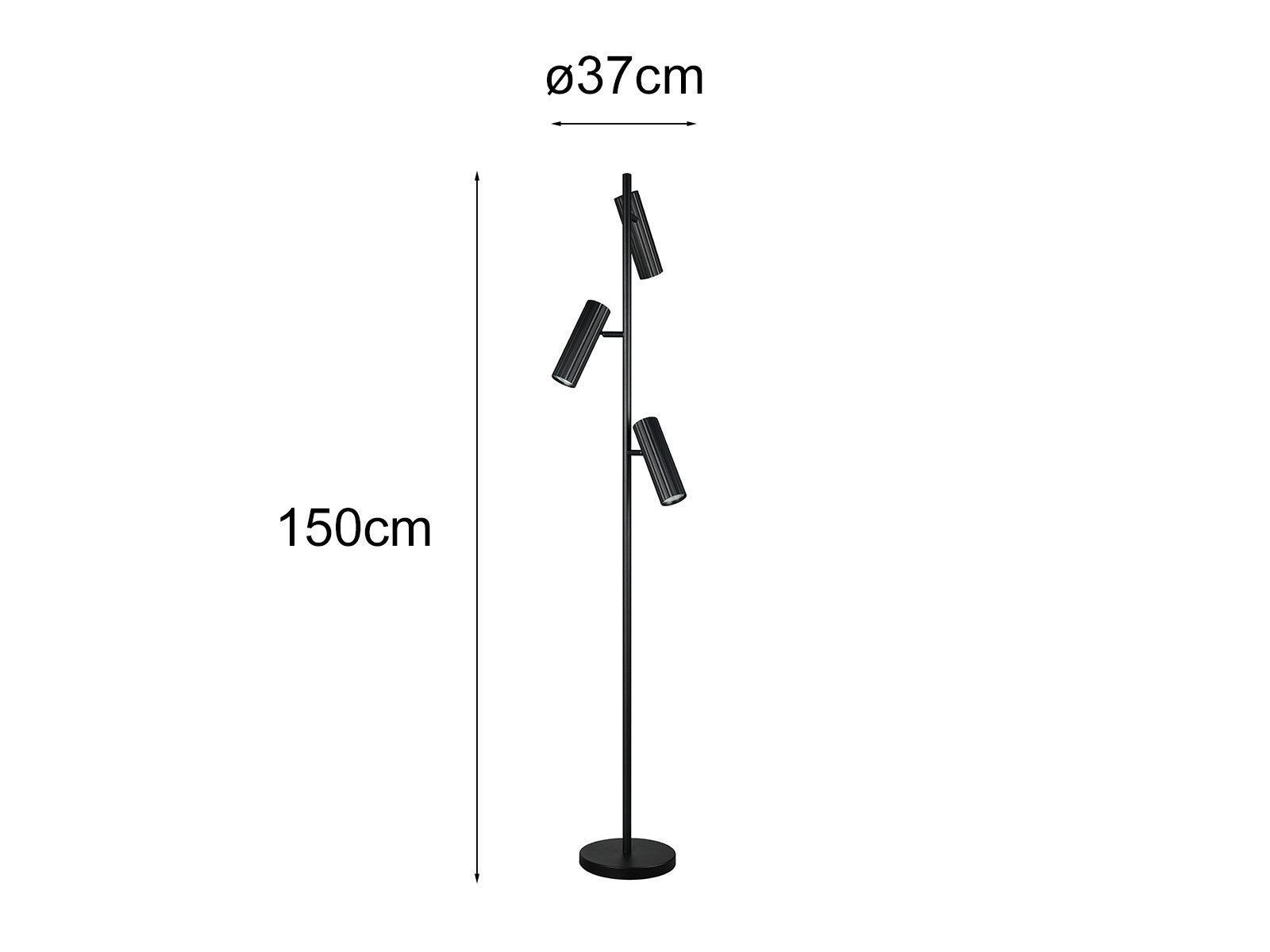 TRIO Leuchten LED Stehlampe, Dimmfunktion, LED wechselbar, Warmweiß, Steh Leselampe stehend für Lese-Ecke Stehleuchte aus Metall Höhe 150cm