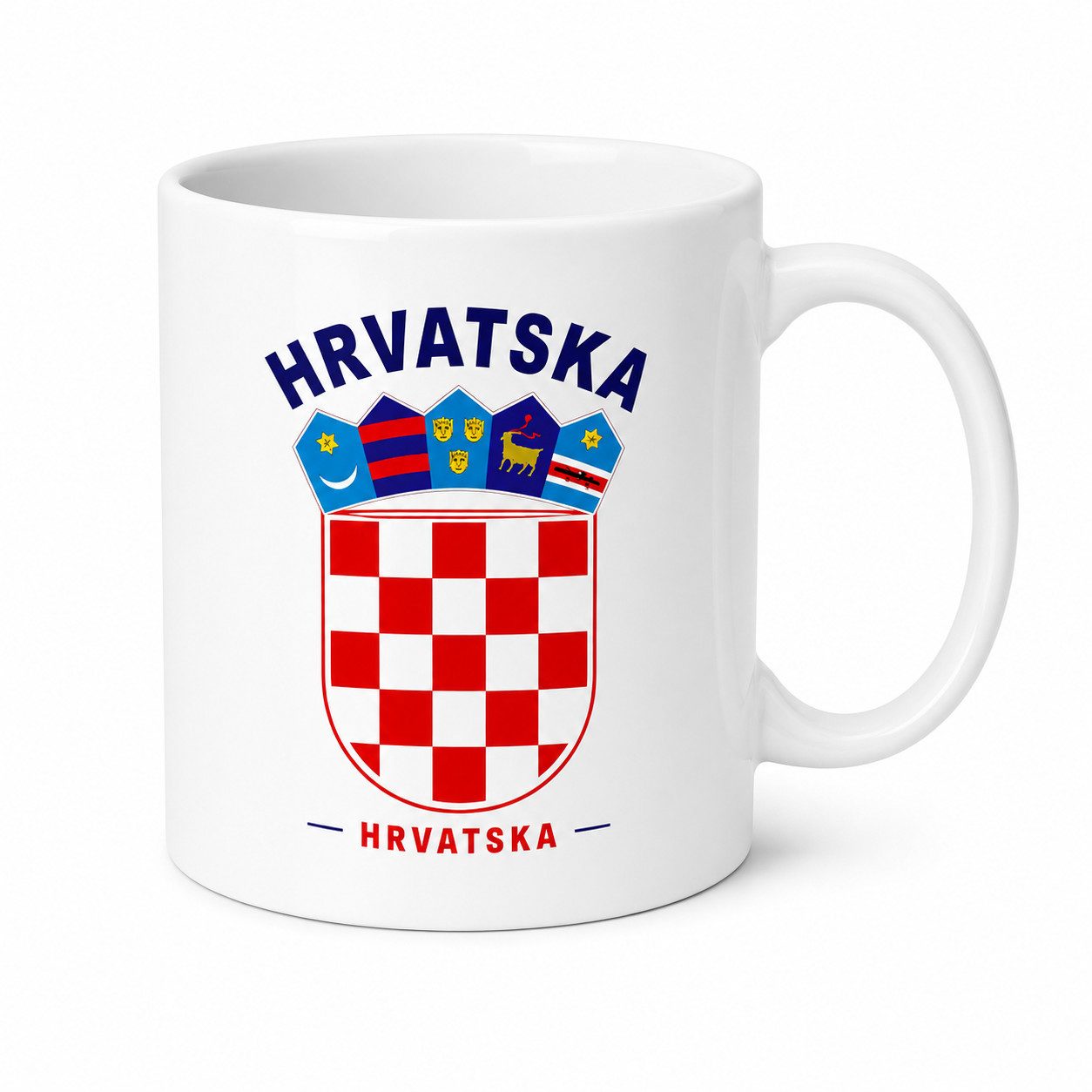 Blondie & Brownie Tasse Kroatien Keramikbecher Kroatien Wappen Print Fanmotiv Kultur, 1-tlg., Keramik