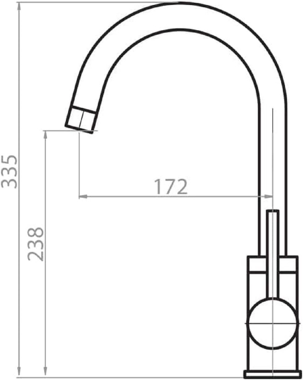 GURARI Küchenarmatur Tap 5523-G. Messingarmatur, 45-Grad, Gold Design (1-St)