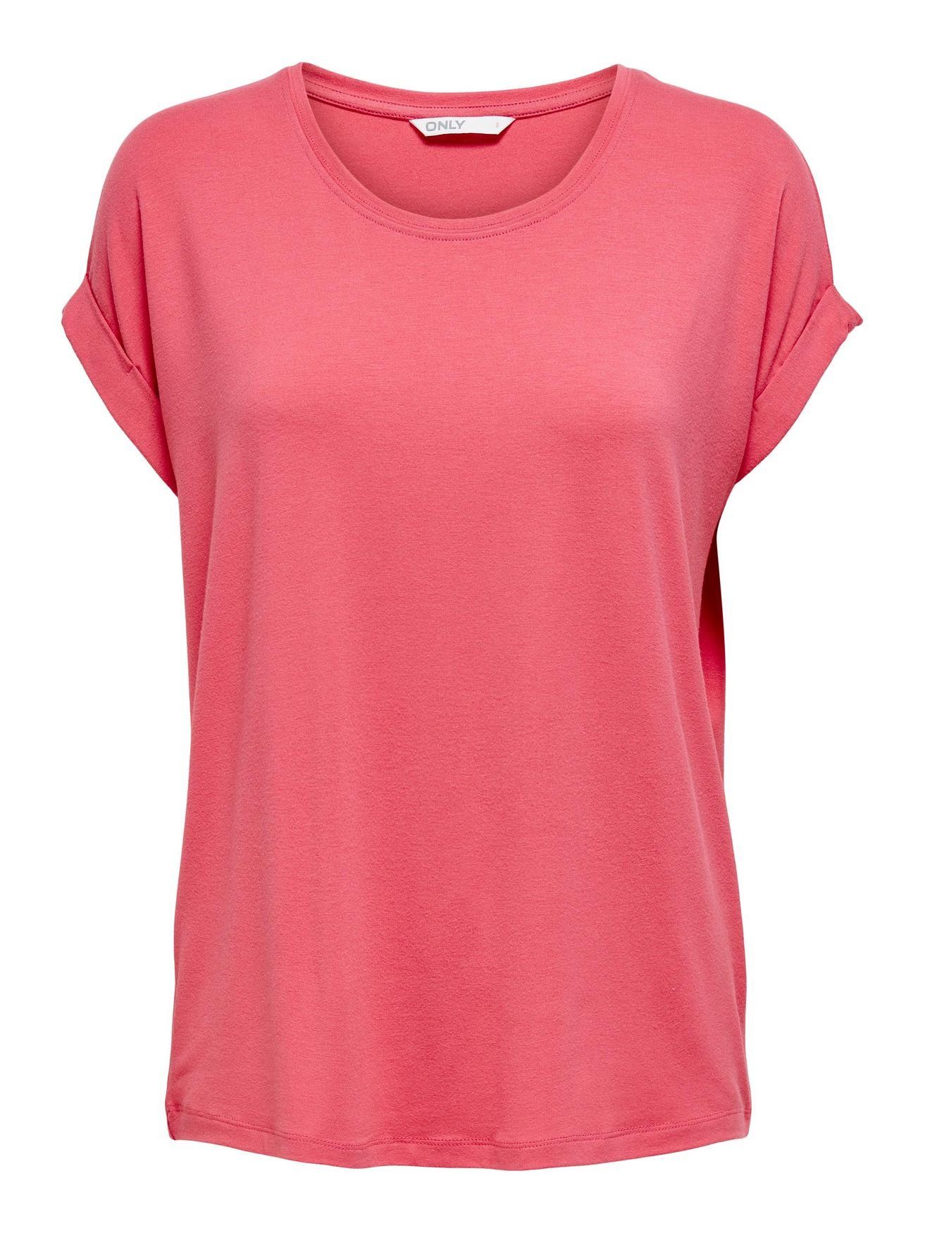 ONLY T-Shirt Einfarbiges T-Shirt Rundhals Kurzarm Oberteil ONLMOSTER (1-tlg) 3989 in Rosa-2