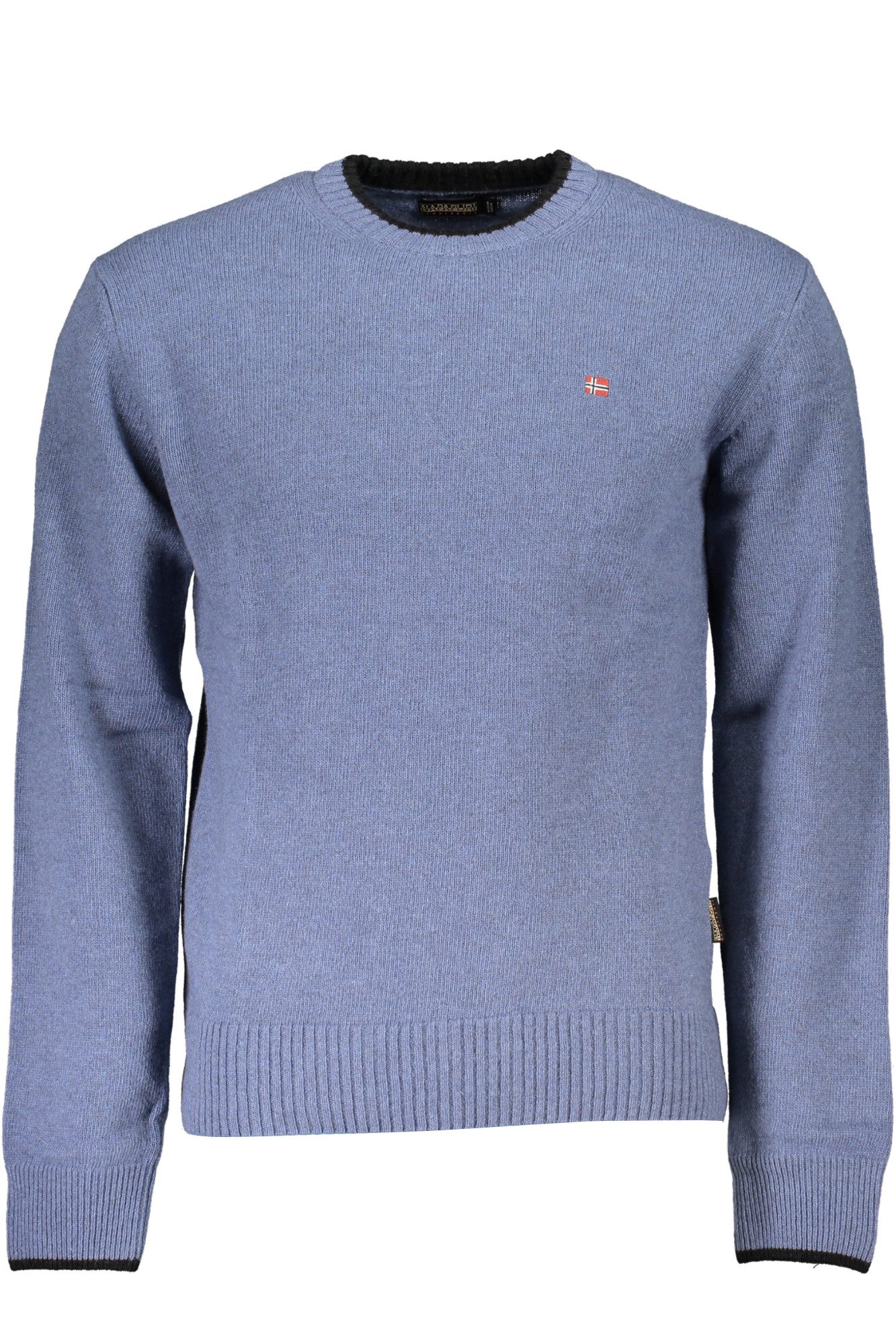 Napapijri Strickpullover Blauer Herren-Pullover: Regular Fit, Rundhals, mit Stickerei-Details