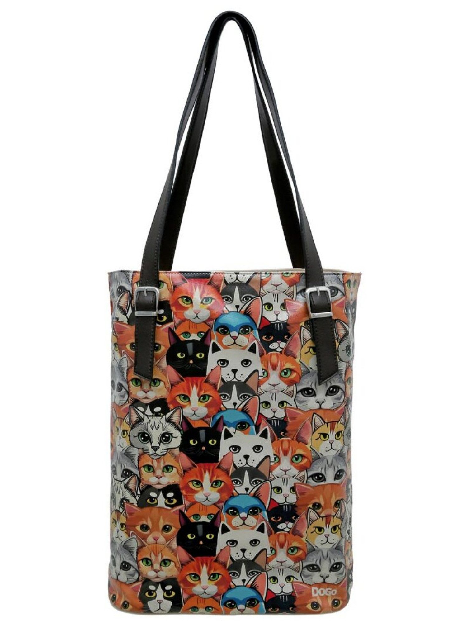 DOGO Umhängetasche Tall Bag Damen Schultertasche Cat Audience Damen Schultertasche, Handgefertigt