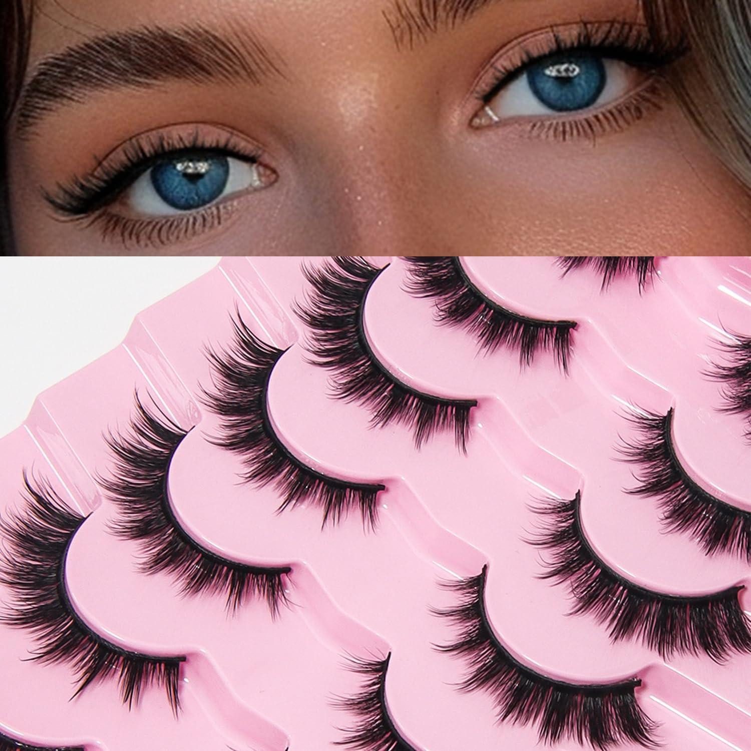 LuxusKollektion Bandwimpern Wimpern 3D Natürliche 7 Paare Künstlich Faux Mink