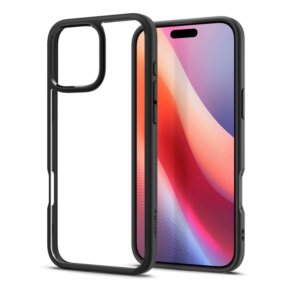 Spigen Handyhülle Ultra Hybrid Mattschwarz Kompatibel mit iPhone 16 Pro 6,3, Matte Rückseite mit stabilem Rahmen für ausgewogenen Schutz