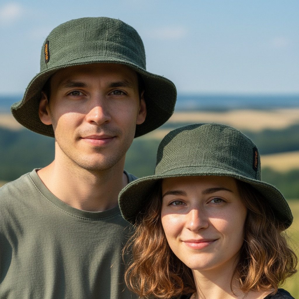 Guru-Shop Strickmütze Hanf Sommerhut, natürlicher Sonnenhut - Modell 10