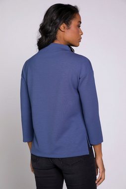 Gina Laura Sweatshirt Sweatshirt Stehkragen 3/4-Ärmel Scuba-Qualität