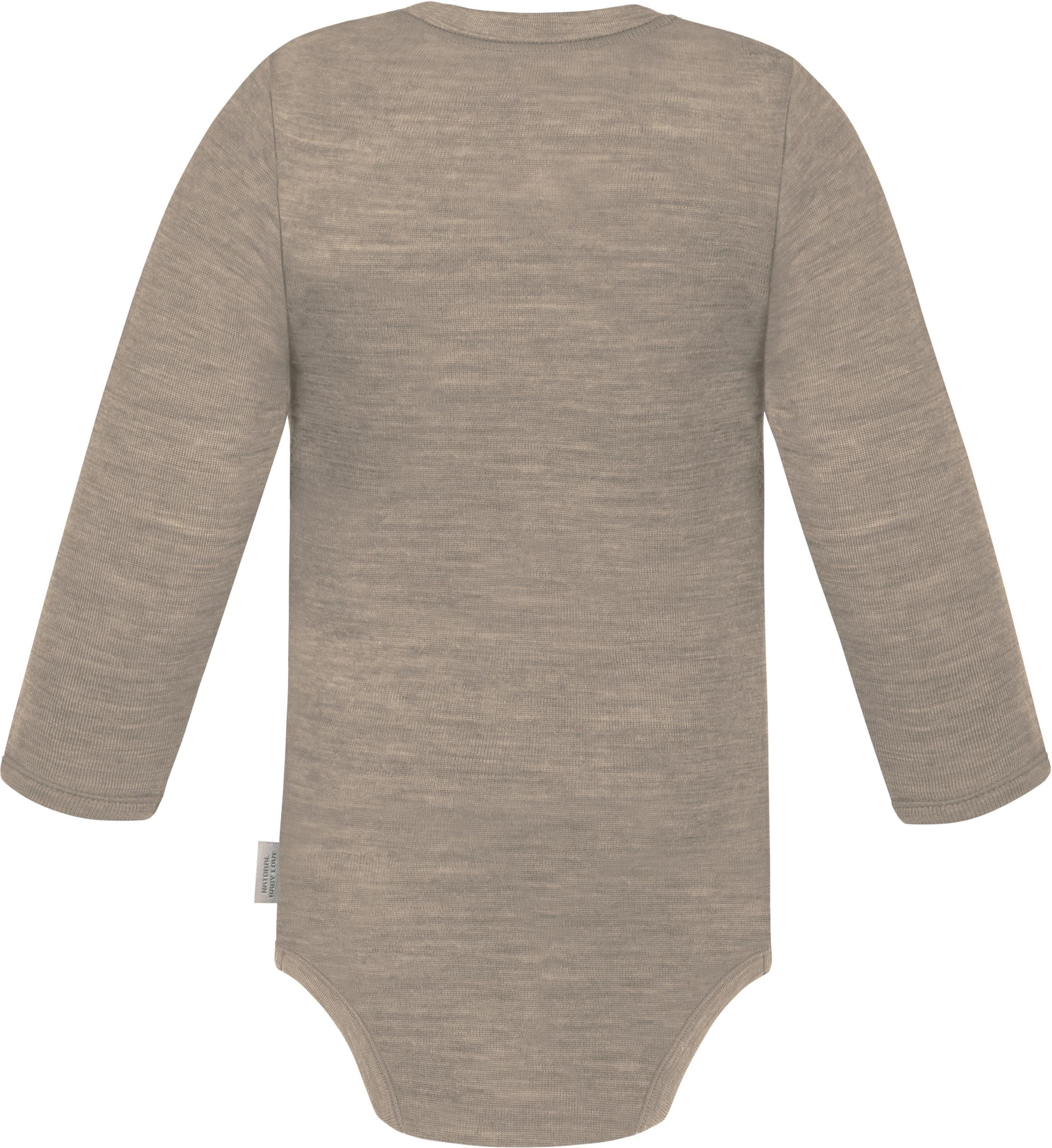 normani Langarmwickelbody Baby Merino Langarmbody Tuai Winter Baby Body Einteiler mit Knopf Bodysuit aus 100 % Merinowolle – Bild 2 von 5