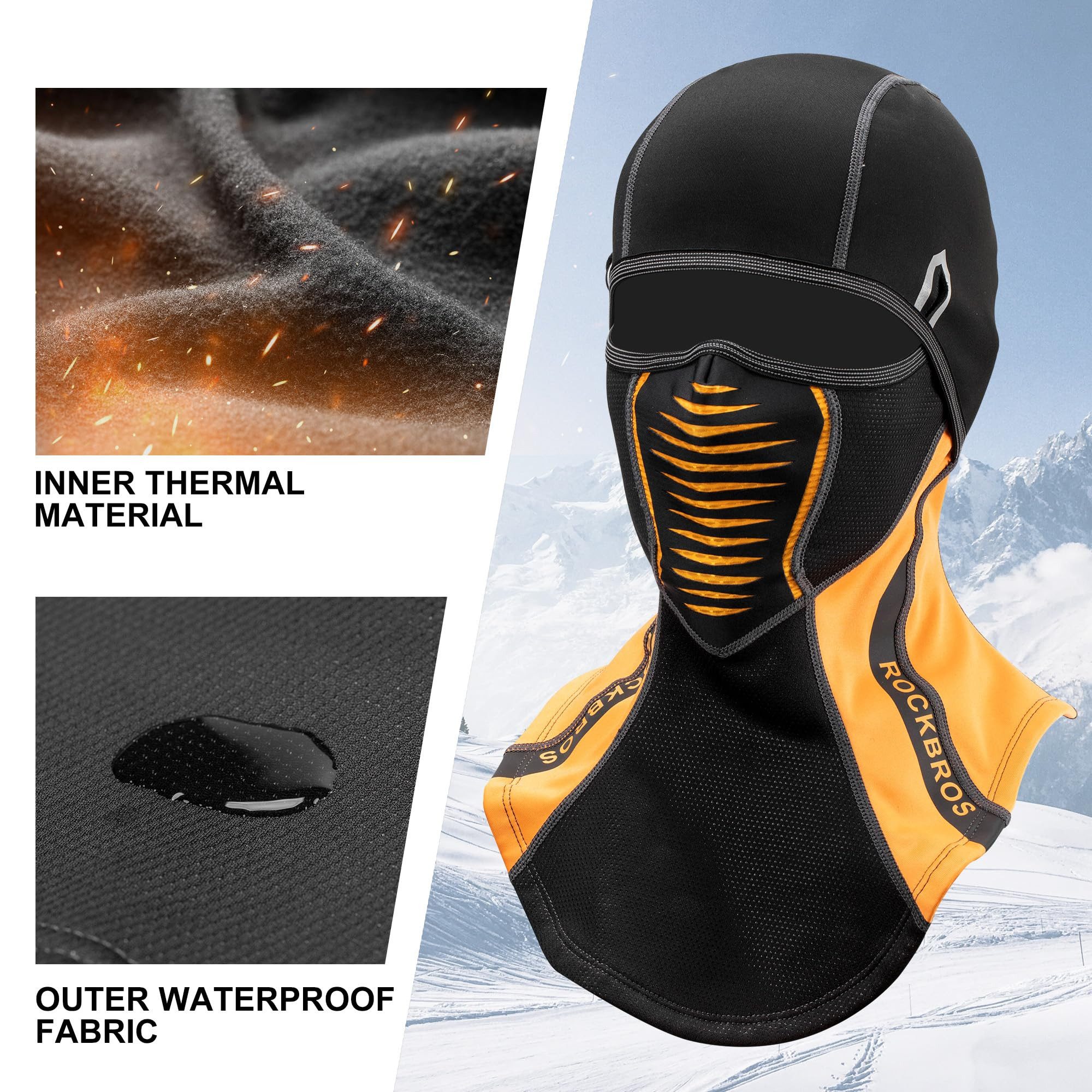 ROCKBROS Sturmhaube Winter Sturmmaske Fahrrad Balaclava Thermal für Radsport, Motorrad
