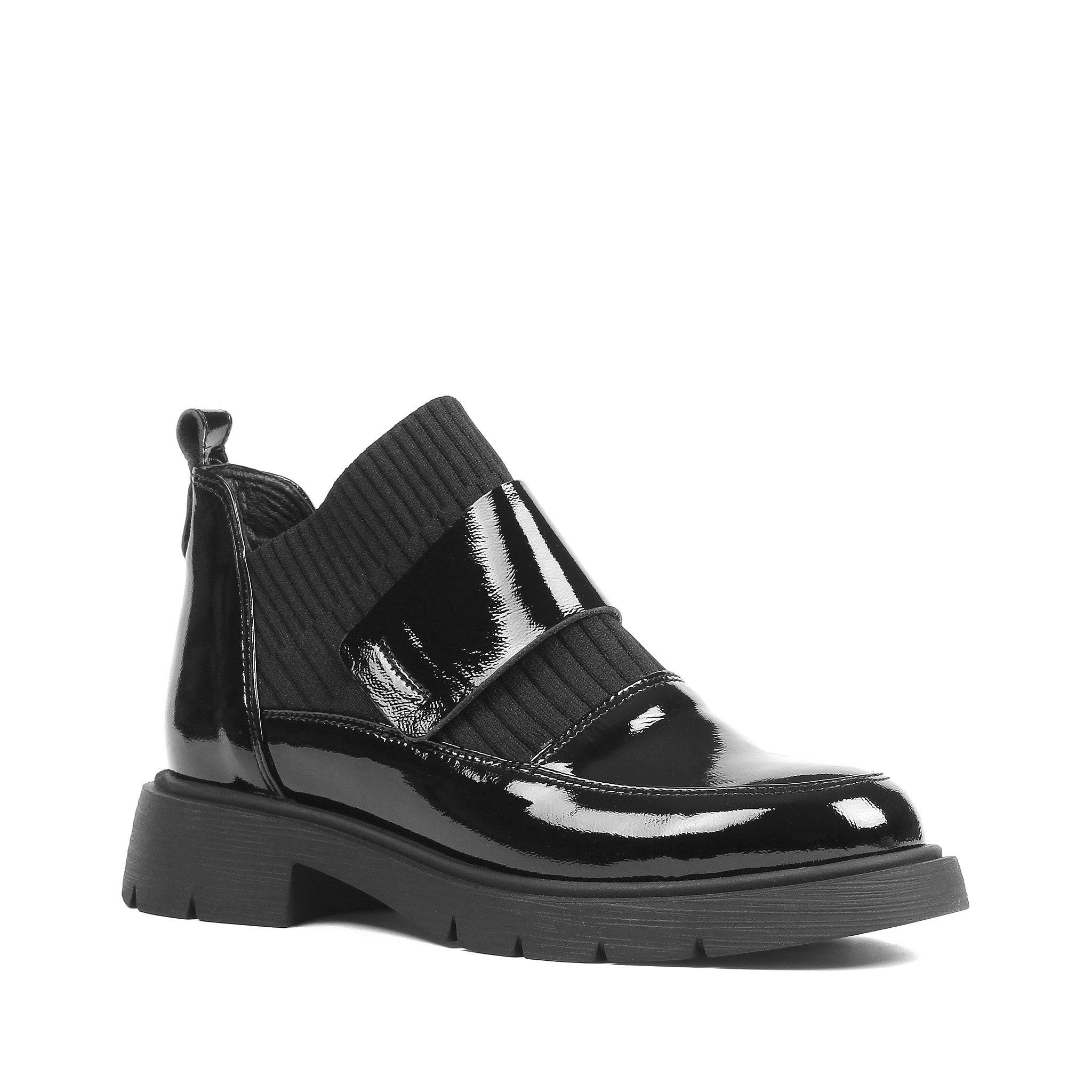 Celal Gültekin Plateau Blockabsatz Warmfutter Schlupfstiefel Loafer-Stil Damen Schlupfstiefel Stretch-Einsatz, Klettverschluss, Profilsohle, bequem, schwarz, 40