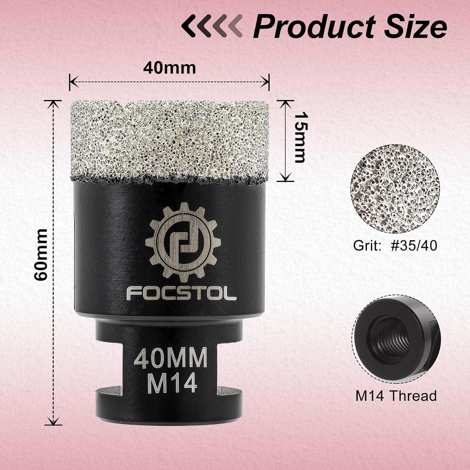 LuxusKollektion Fliesenbohrer Lochsäge Diamant Keramik Fliese Marmor Granit M14 Gewinde 40mm