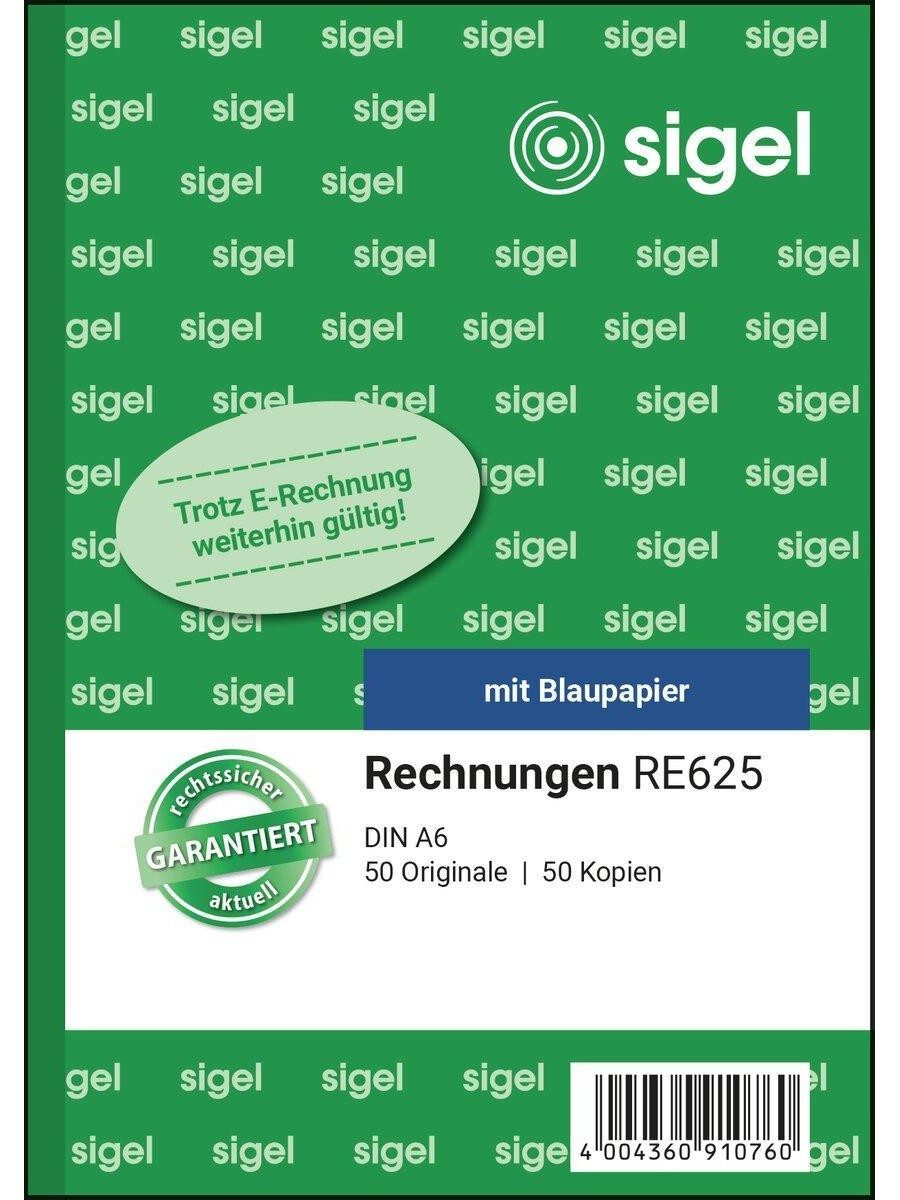Sigel Notizblock Rechnungsbuch A6 50 Sätze mit Blaupapier