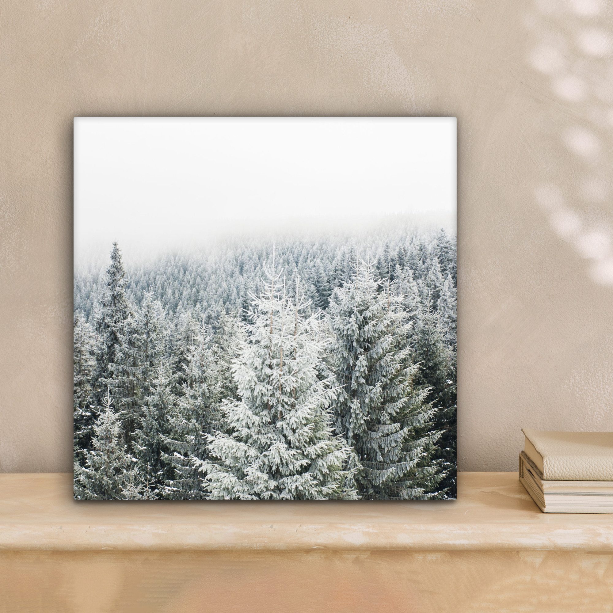 OneMillionCanvasses® Leinwandbild Wald - Schnee - Winter - Jahreszeiten - T günstig online kaufen