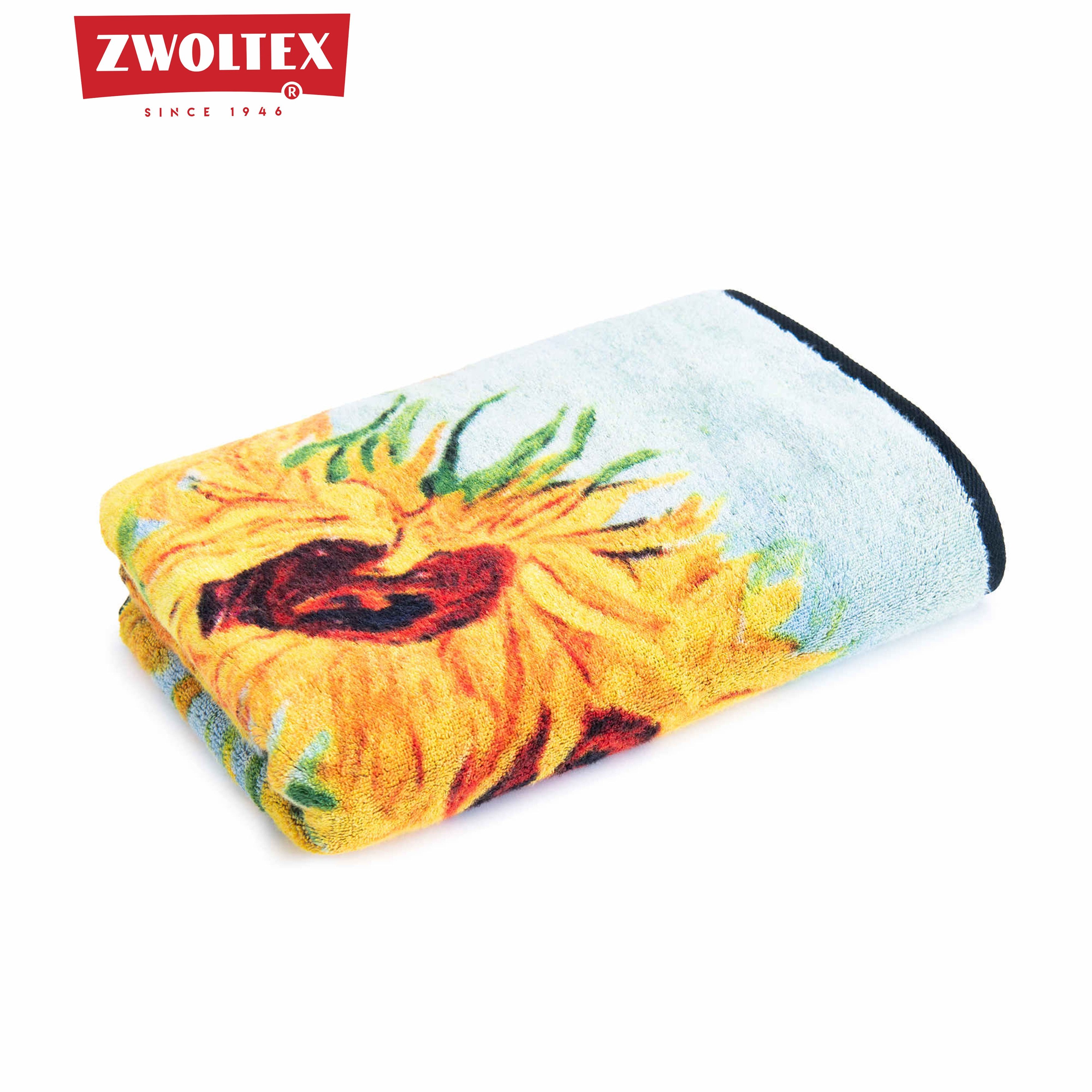 Zwoltex Handtücher Van Gogh Sonnenblumen Gästehandtuch Set 600 g/m² Baumwolle, (50x100 cm 60° waschbar OEKO-TEX 100% GOTS Baumwolle Trockner), Van Gogh Motiv sa – Bild 4 von 5