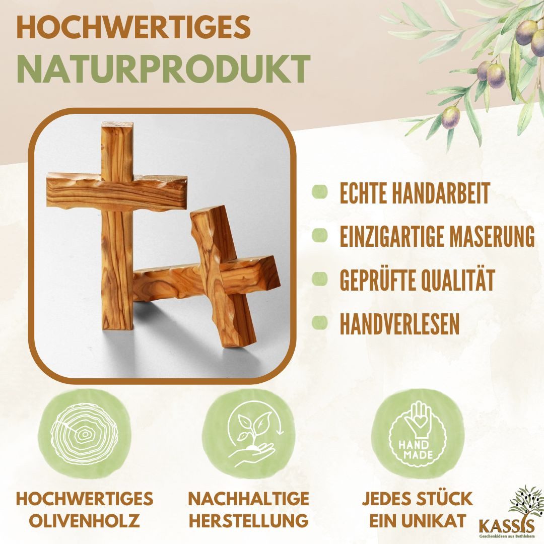 Kassis Dekoobjekt Kreuz aus Olivenholz, handgemacht, Kruzifix, Wandkreuz, z günstig online kaufen