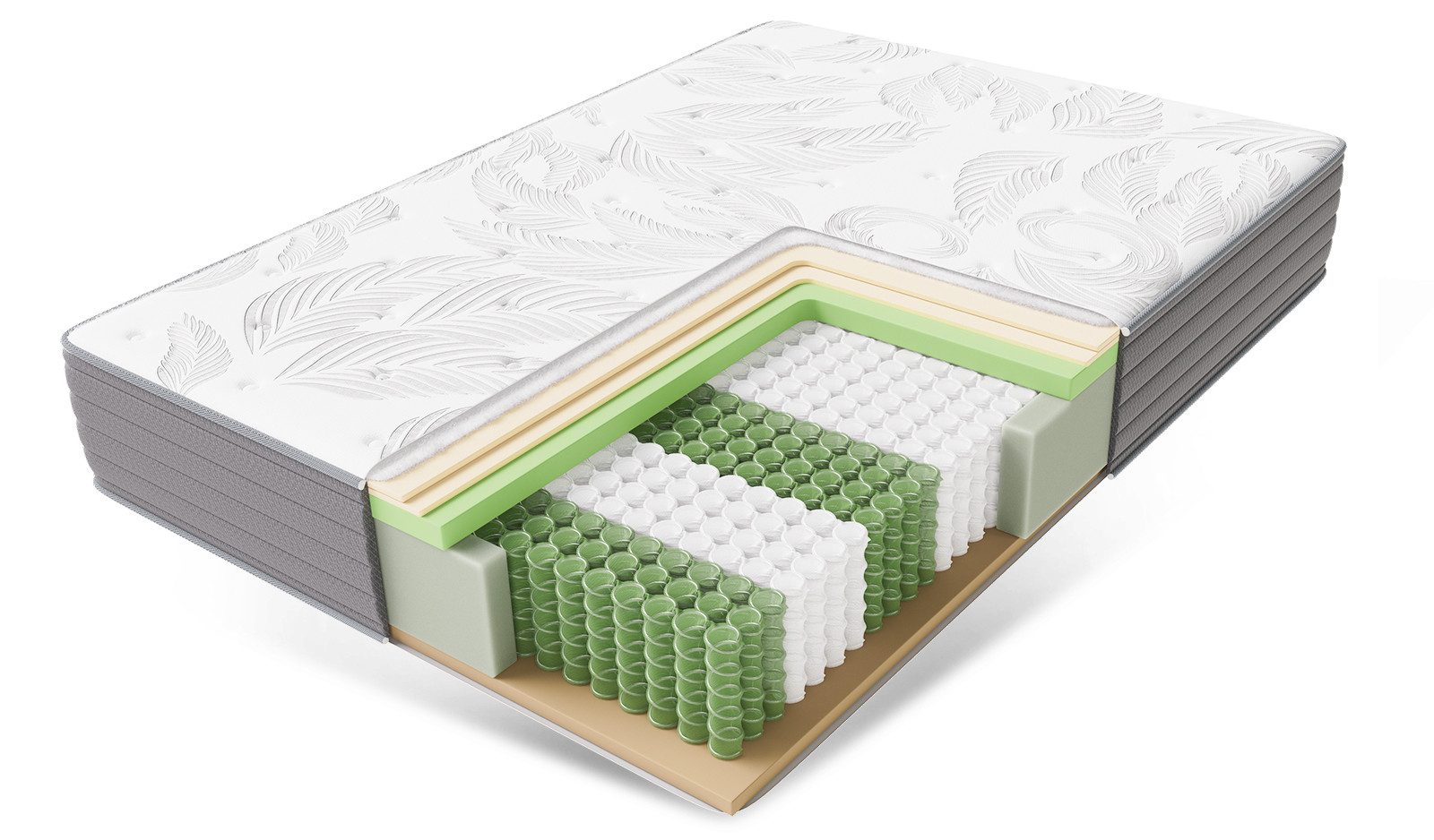 Taschenfederkernmatratze 7-Zonen Federkernmatratze Komfortschaum-Hybridmatratze, CHICASA, 22 cm hoch, (Zwei Höhen: 22 cm und 25 cm), ergonomisch: orthopädisch, atmungsaktiv, anpassungsfähig