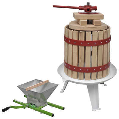 vidaXL Obstpresse 2-tlg. Obst- & Weinpresse und Mühle-Set, Holz