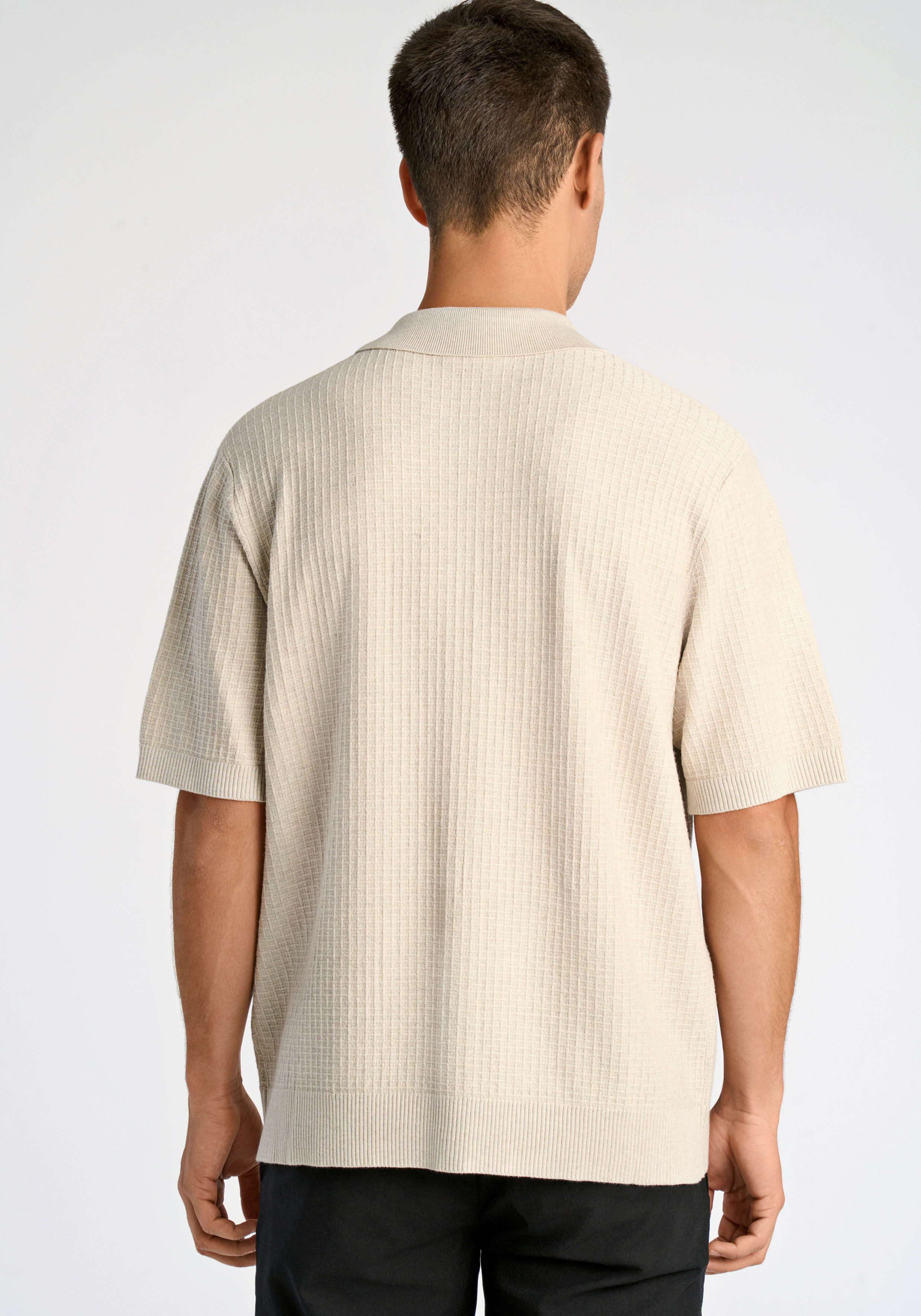 LINDBERGH Strickjacke Kurzarm Strick-Shirt in Struktur-Optik