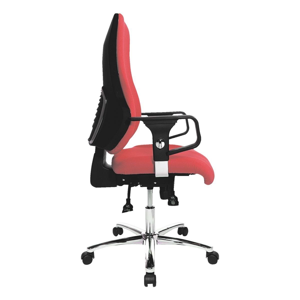 TOPSTAR Body-Balance-Tect Muldensitz Schreibtischstuhl Sitness Armlehnen, mit und 55, rot