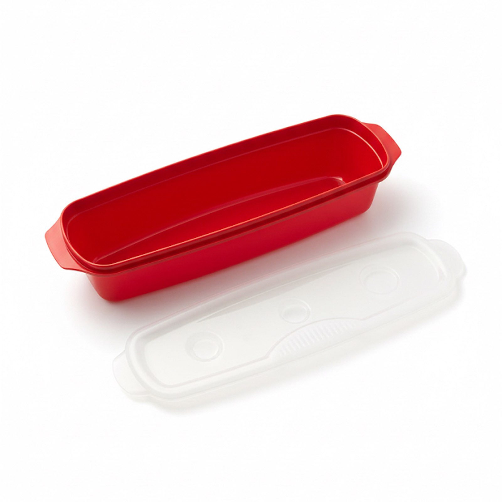 HAC24 Mikrowellenbehälter Mikrowellen Nudelkocher Pastakocher Nudel Spaghetti Pasta Kocher, Rot bis zu 150g Deckel mit Portionierer – Bild 2 von 3