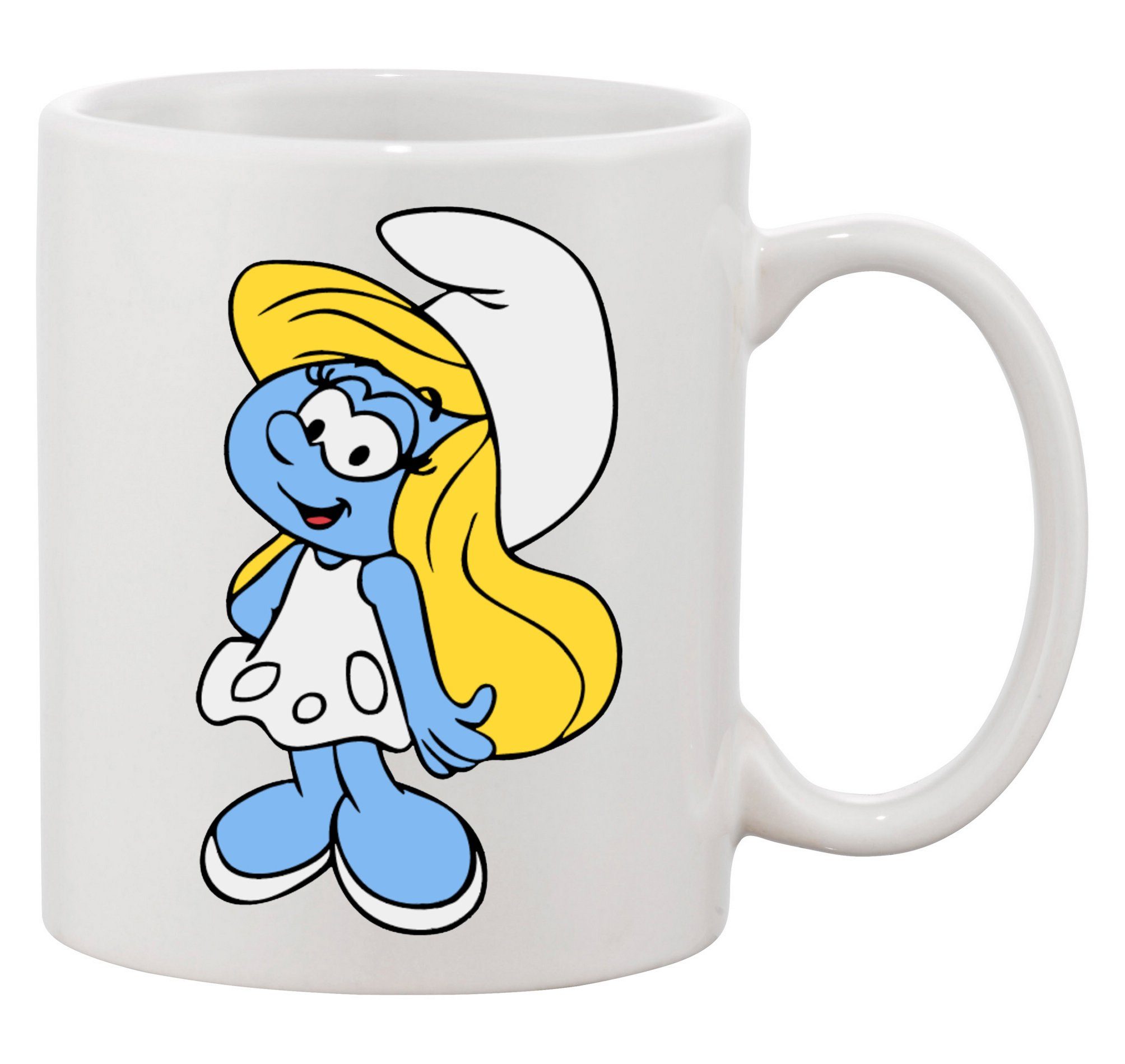 Blondie & Brownie Tasse Schlumpfine Schlumpf Schlumpfhausen Papa Schlumpf Smurf, Keramik
