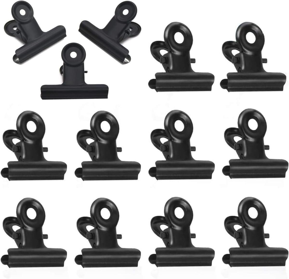 FELIXLEO Büroklammer 50 Clips schwarz kleine Metallklammern Büro-Fotoklammern