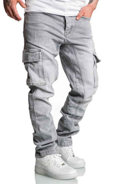 Amaci&Sons Straight-Jeans CARY Джинсы Regular Slim Herren Regular Fit Cargo Denim Джинсы Hose
