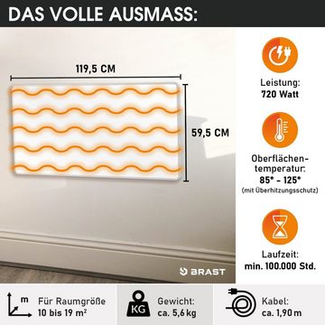 BRAST Infrarotheizung mit LED-Steckdosen-Thermostat, 300-1200 Watt, 10 Jahre Garantie, hohe Wärmeeffizienz durch Optimalen Wirkungsgrad