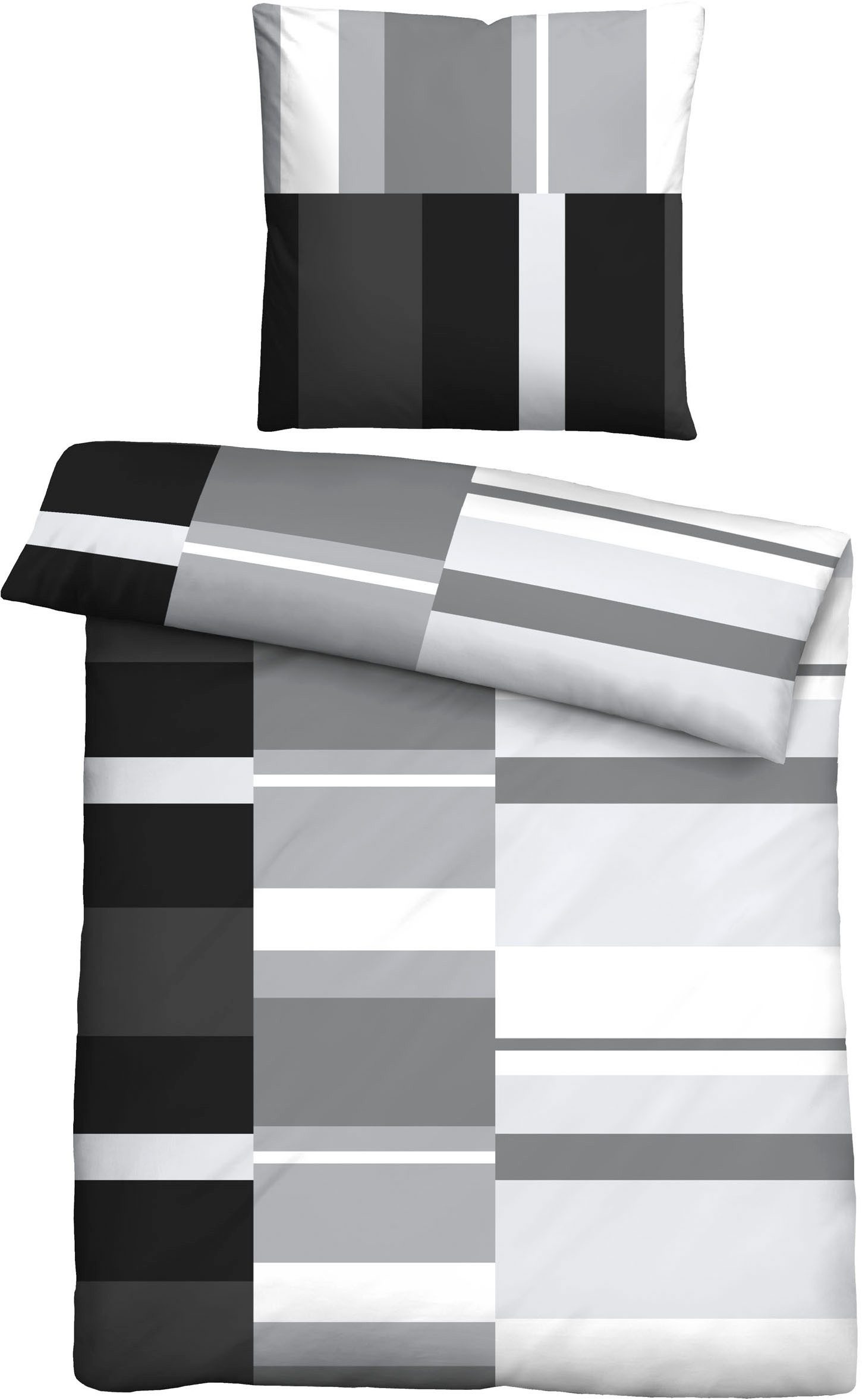Castell - Markenbettwäsche Bettwäsche 0460125, Renforcé, 2 teilig, Polycotton, hautsympathisch, atmungsaktiv, mit Reißverschlüssen