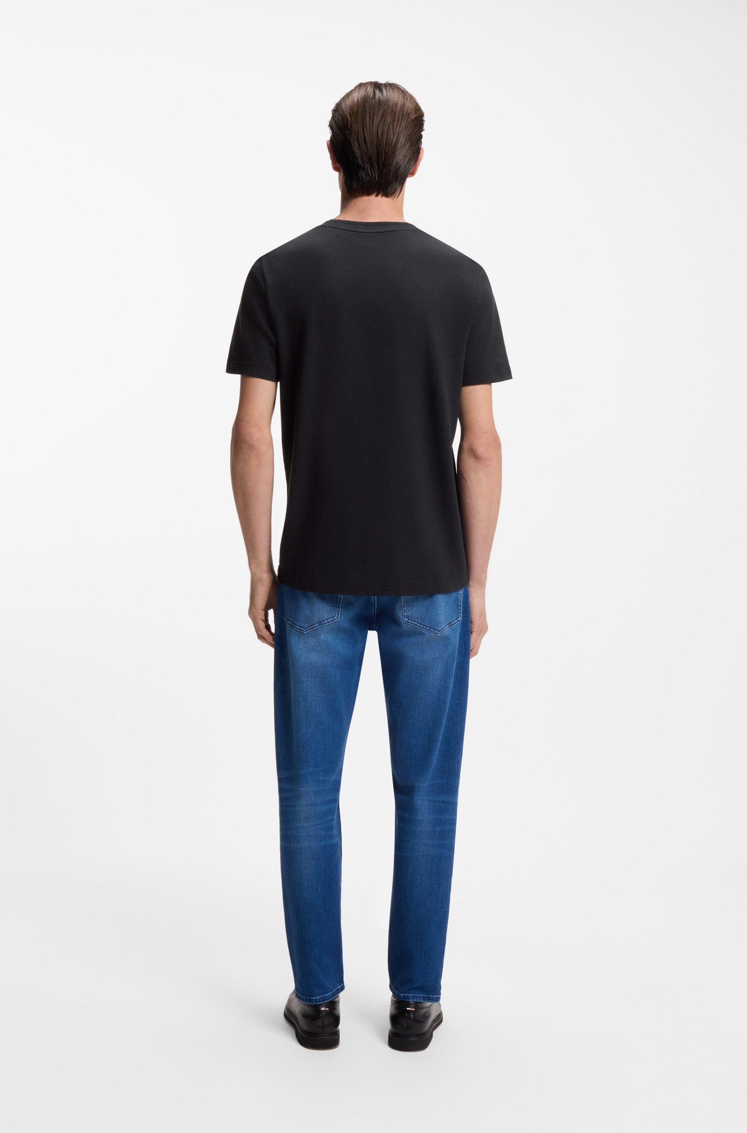 BOSS T-Shirt Tiburt mit Jacquard-Struktur, regular fit – Bild 5 von 5