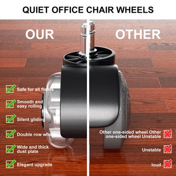 Randaco Stuhlrolle Bürostuhlrollen Stuhlrolle Hartboden-Rollen für Bürostuhl leise, (5-St)