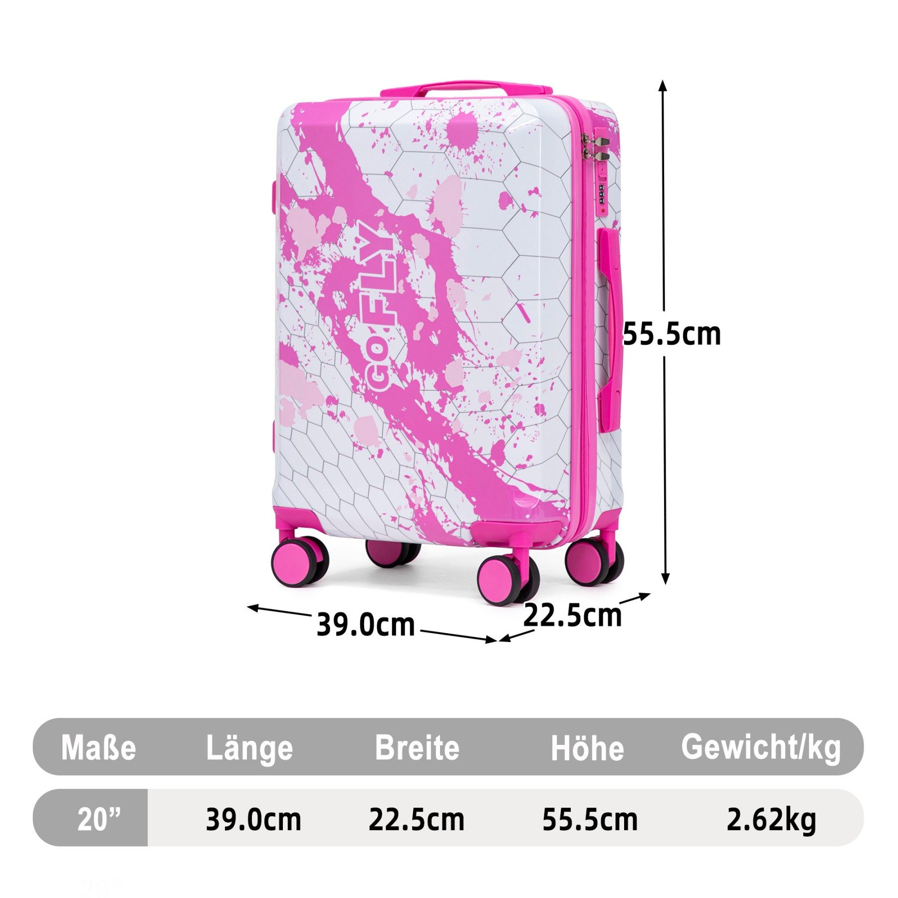 LVHOM Hartschalen-Trolley Reisekomplettset, 3-St. 20"/24"/28" & einzeln erhältlich. wasserdicht, Leise stoßdämpfende Rädern. Kurztrip,Familienurlaub,Langstreckenreise