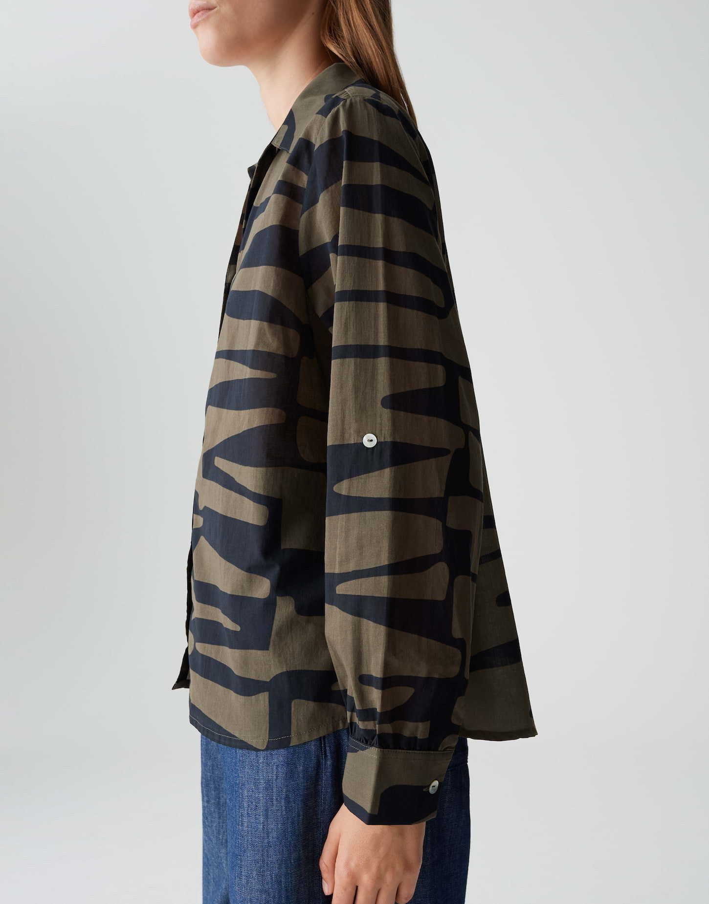 OPUS Langarmbluse FUMANI JUNGLE aus Cotton Voile