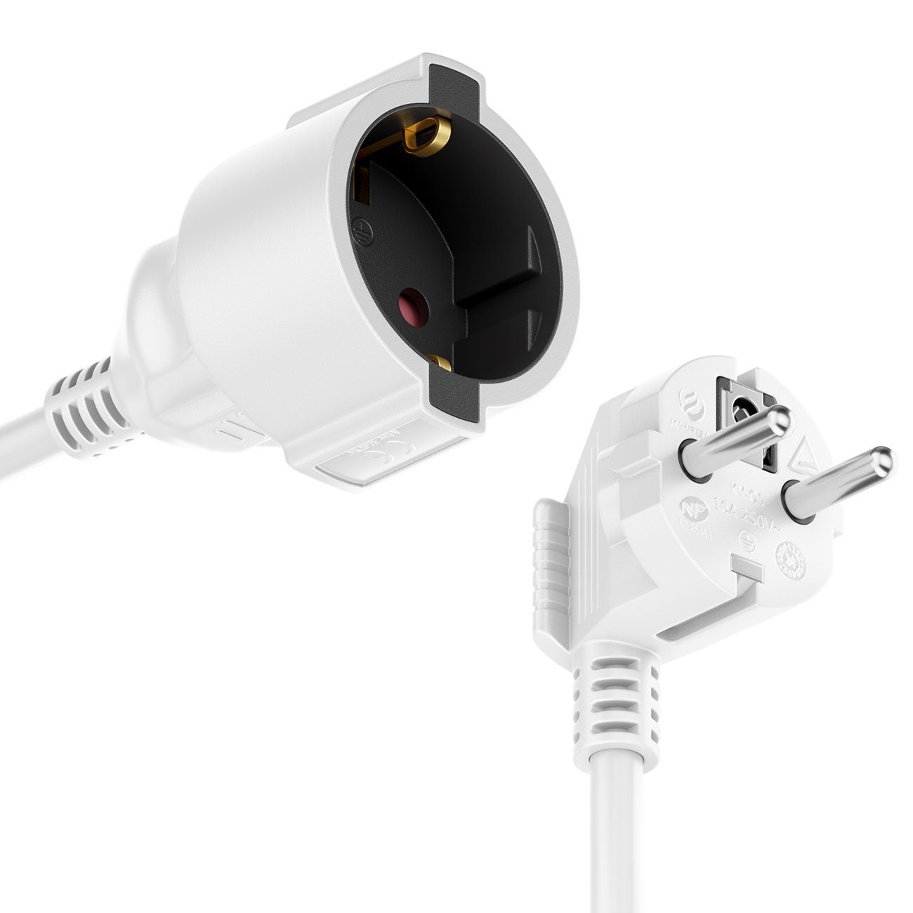 (CEE Verlängerungskabel Schutzkontakt deleyCON 7/4) 90° Stecker 20m deleyCON Stromkabel