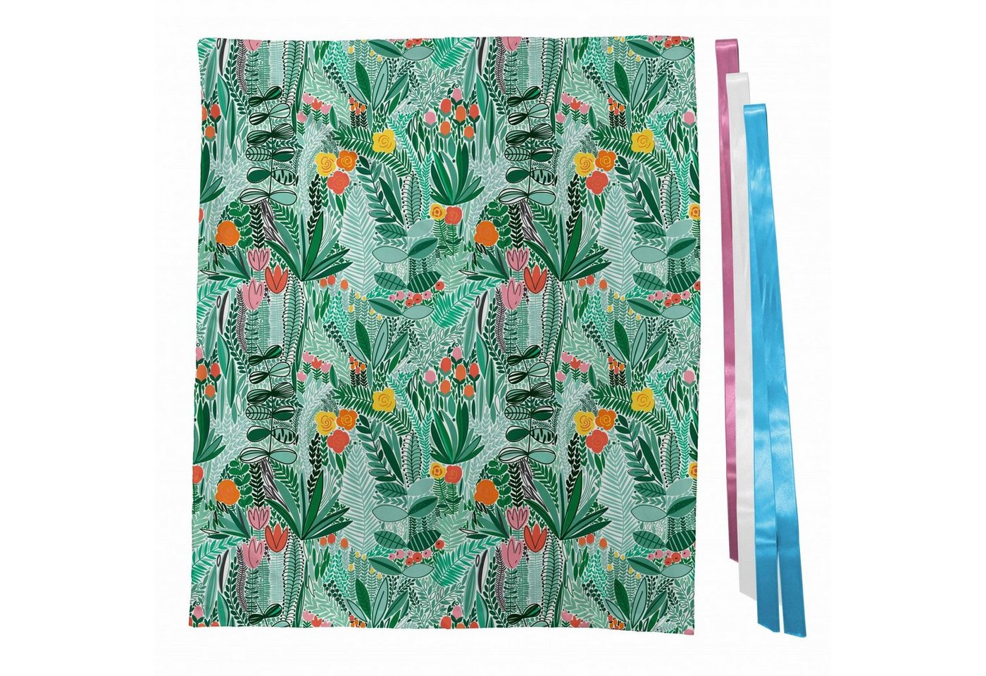 Thumbnail - Abakuhaus Geschenkbox 3x Bändern Wiederbenutzbar, Blumen Rosa Tulpen Laub