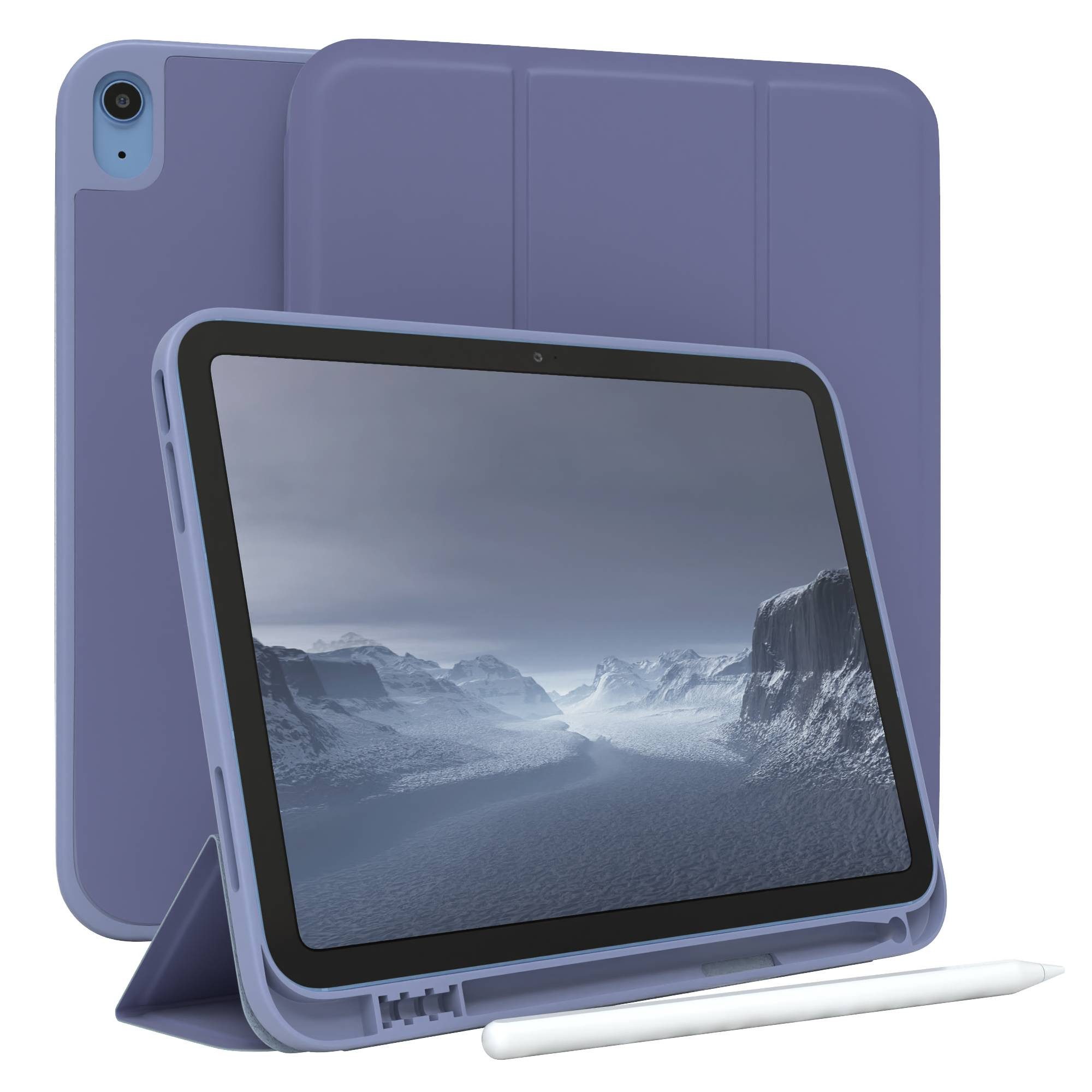 EAZY CASE Tablet-Hülle Penholder Smartcase für Apple iPad 10. Gen. (2022) 10,9 Zoll, Tablettasche klappbares Etui mit Penholder Stifthalterung Eis Blau