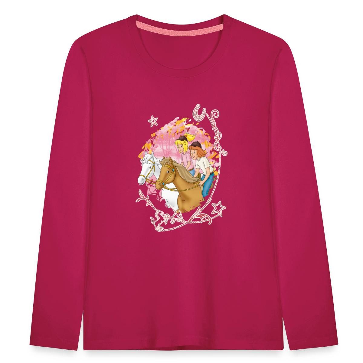 Spreadshirt T-Shirt Bibi Und Tina Wettreiten Im Wald Kinder Premium Langarmshirt (1-tlg)