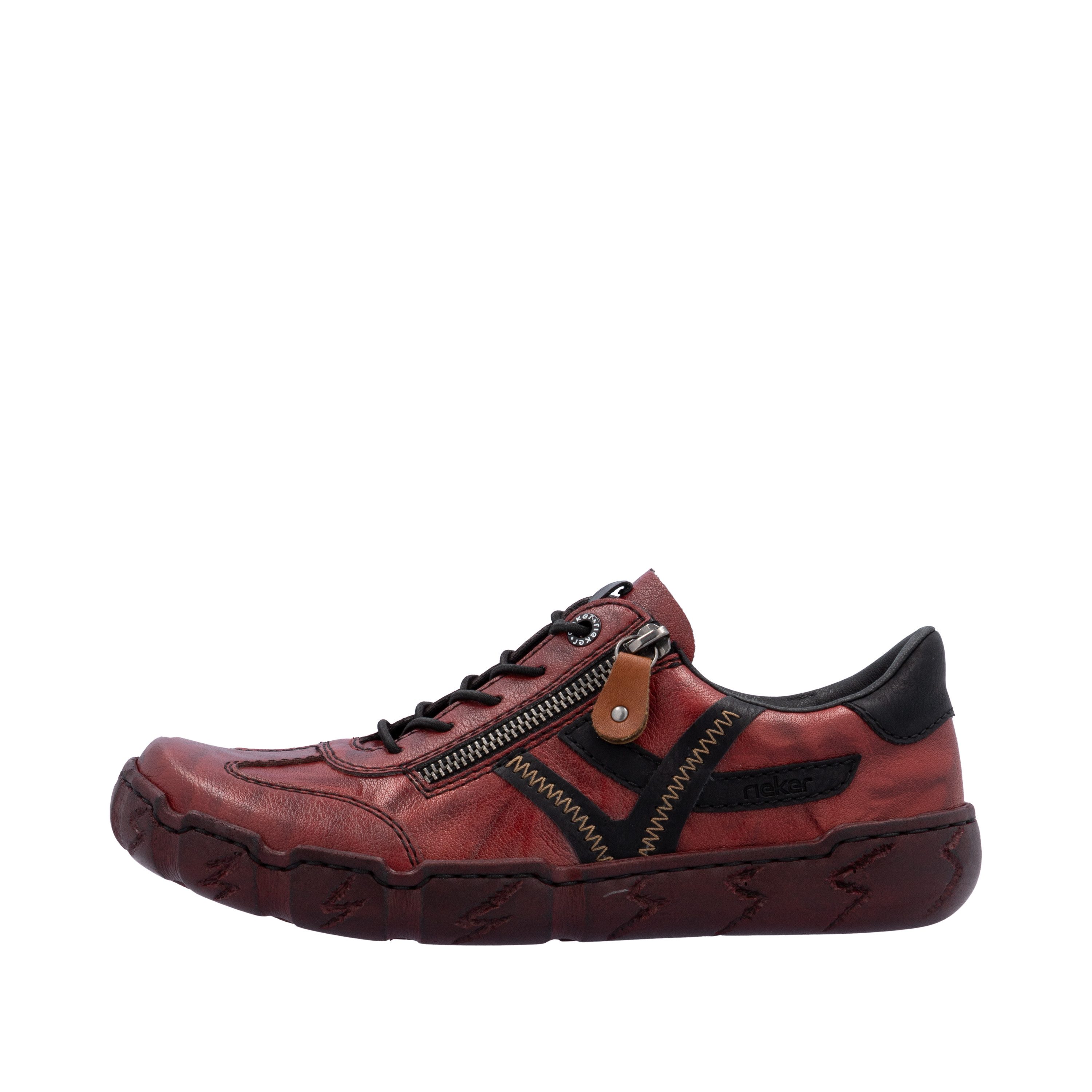 Rieker Sneaker Schnürschuh, Halbschuh, Freizeitschuh mit Ziernähte