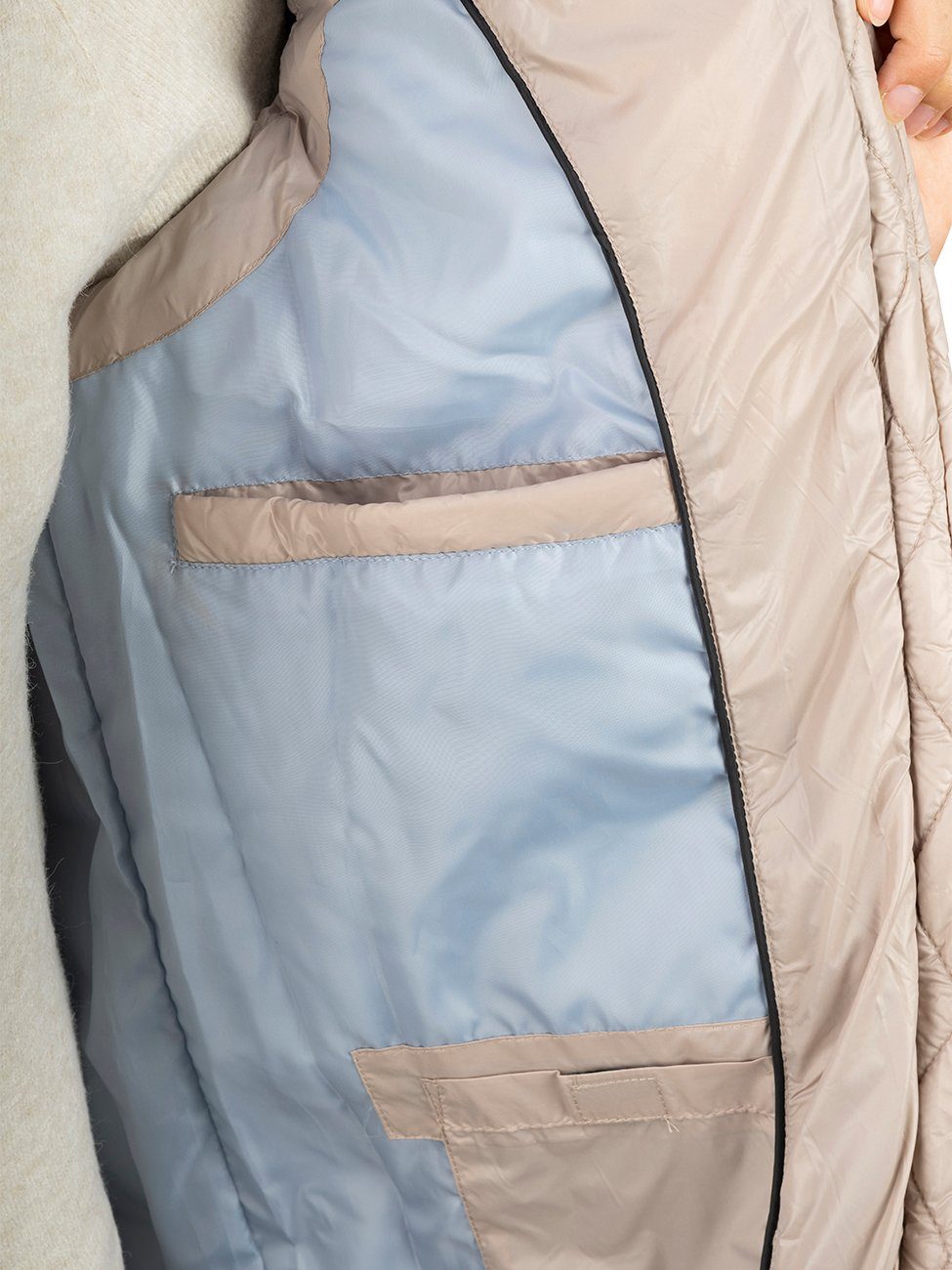 DENIMFY Outdoorjacke Damen Steppweste DFCaro Regular Fit knielange Übergangsweste mit Kapuze – Bild 4 von 4