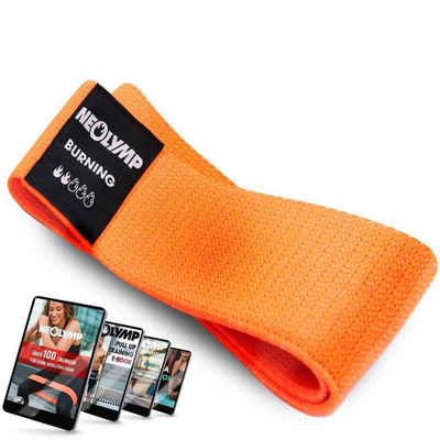 NEOLYMP Trainingsband Minibänder einzeln MB310 Stufe 2, 5 – 7,5 kg, Orange, Naturfasern, komfortabel, mit E-Book, langlebig, hygienisch, waschbar